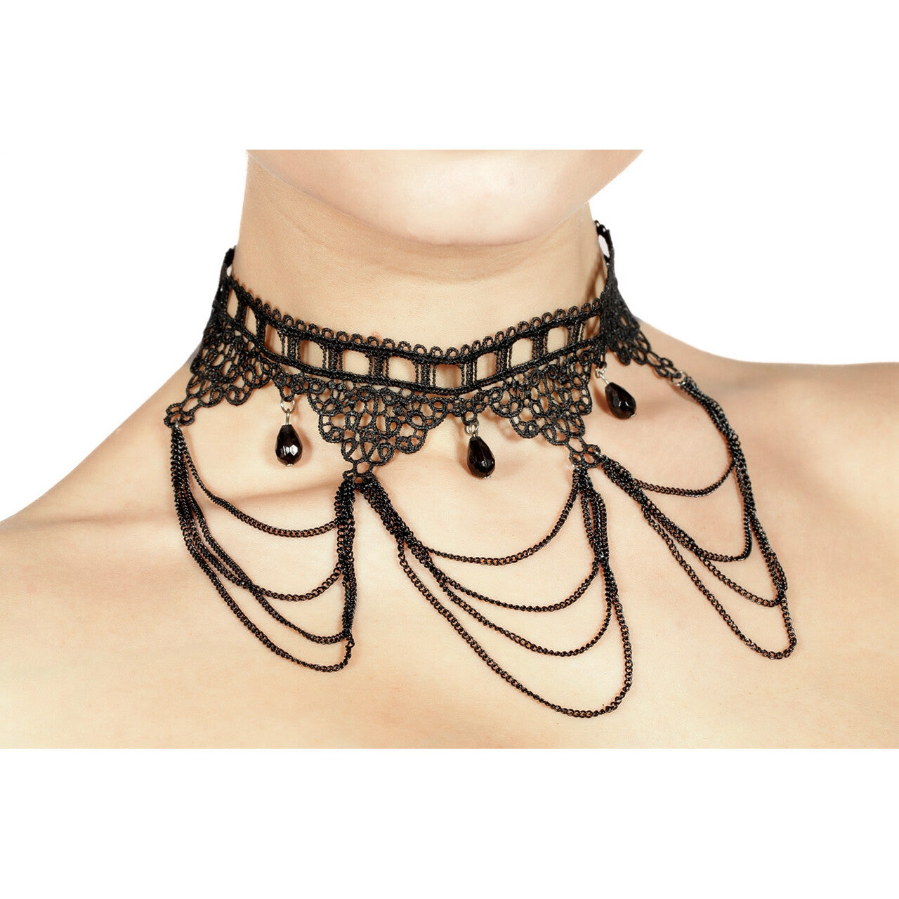 Op deze afbeelding zie je een Accessoires, van het merk Wilbers. Choker Kant Zwart