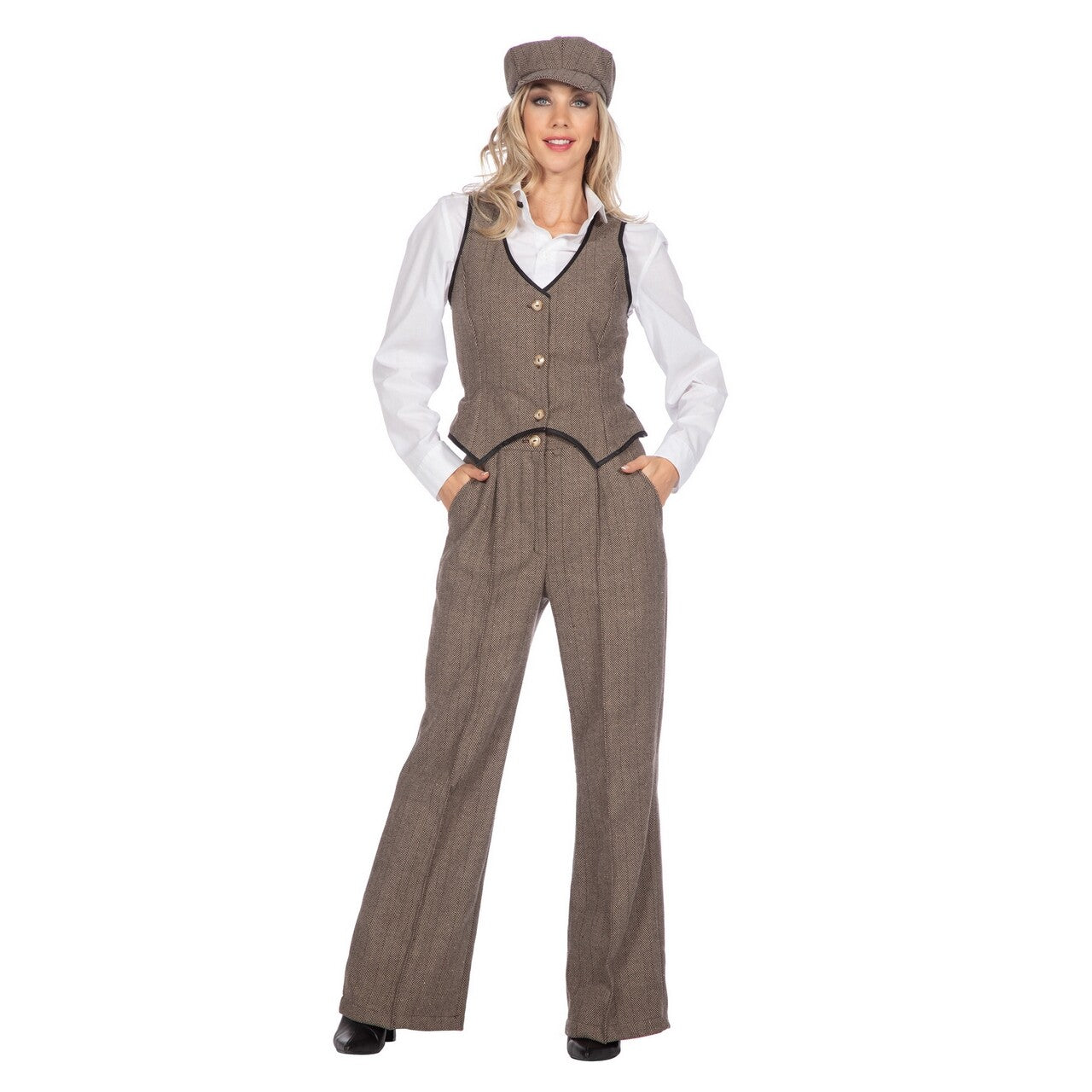 Op deze afbeelding zie je een Kostuums, van het merk Wilbers. Roaring 20s Rebel Vrouw Kostuum