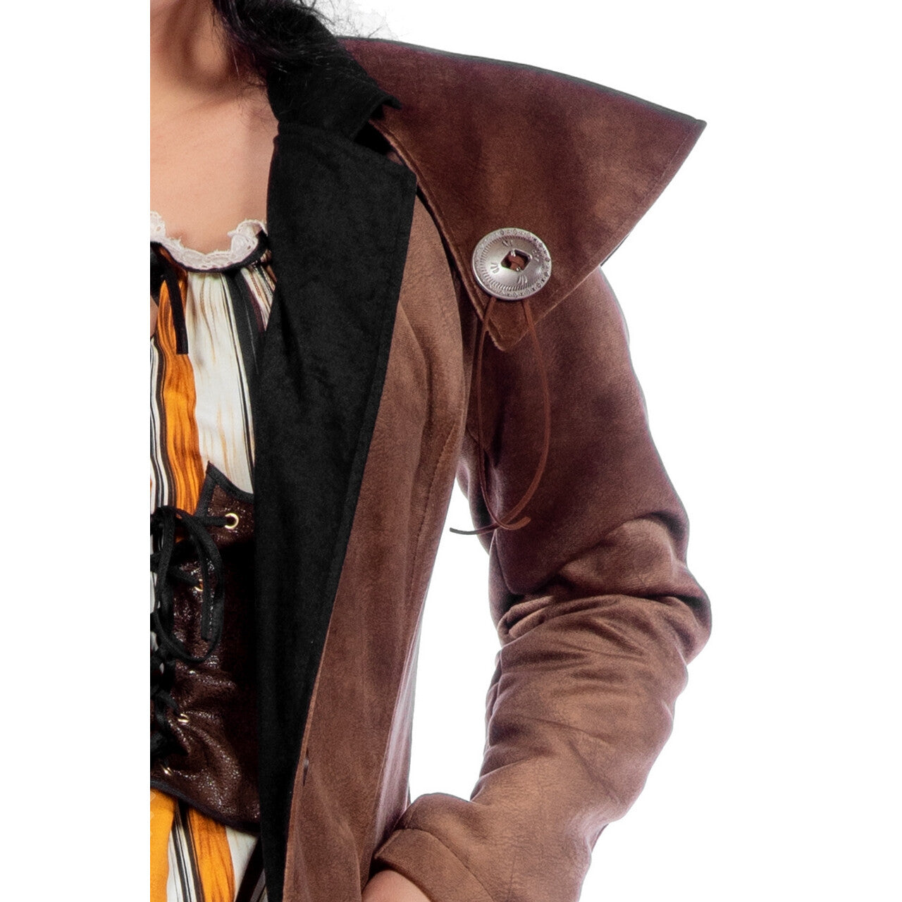 Op deze afbeelding zie je een Kostuums, van het merk Wilbers. Jane West Bountyhunter Jas Vrouw