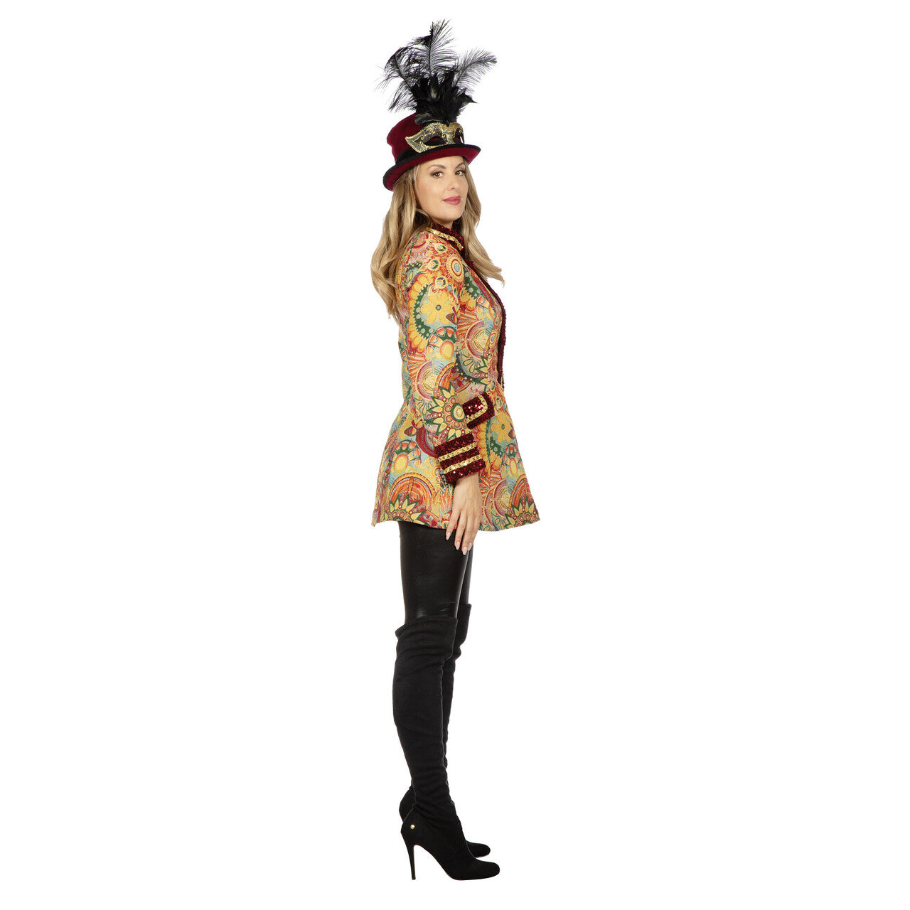 Op deze afbeelding zie je een Kostuums, van het merk Wilbers. Luxe Carnaval Sunny Jas Pailletten Vrouw