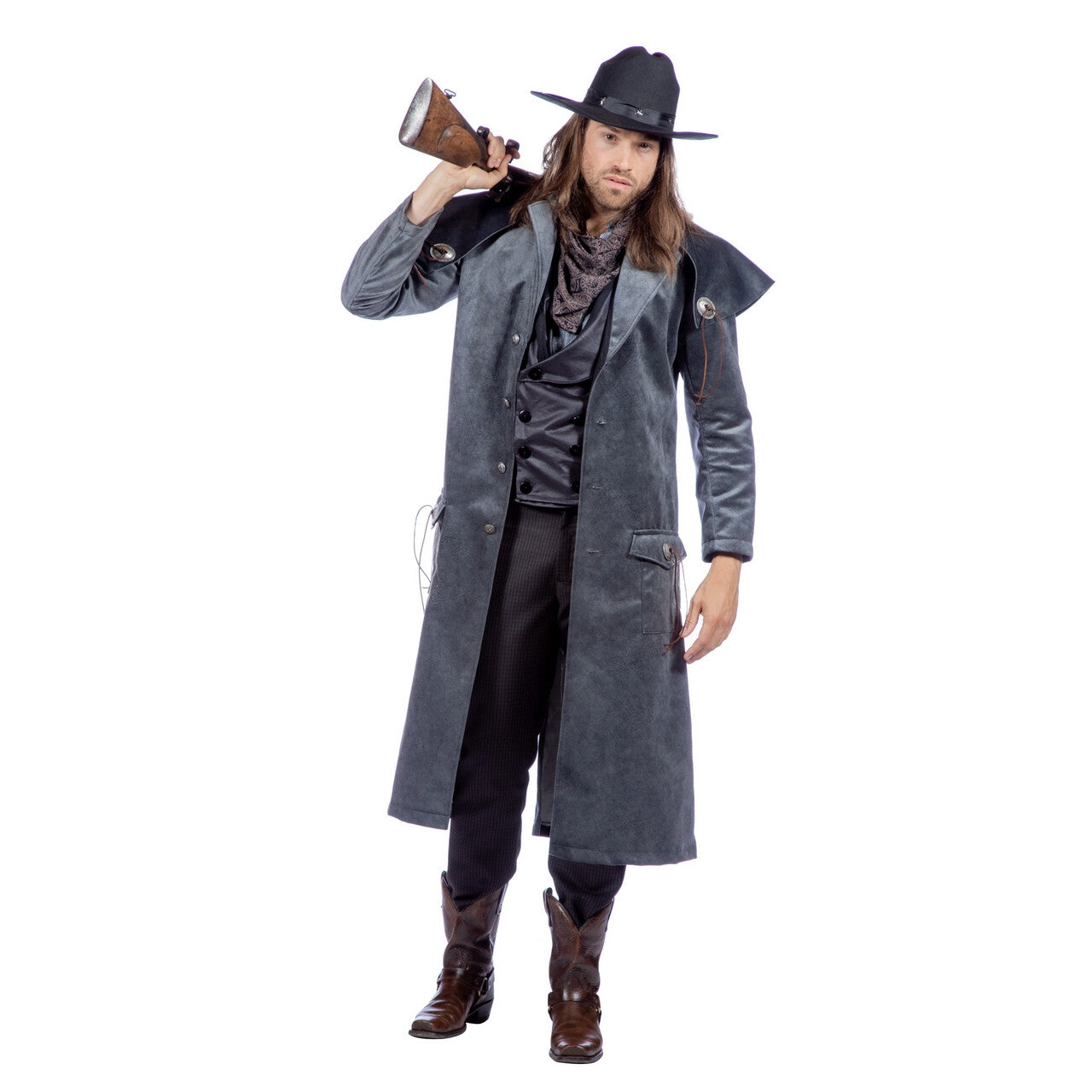 Op deze afbeelding zie je een Kostuums, van het merk Wilbers. Bountyhunter Clint Westwood Man