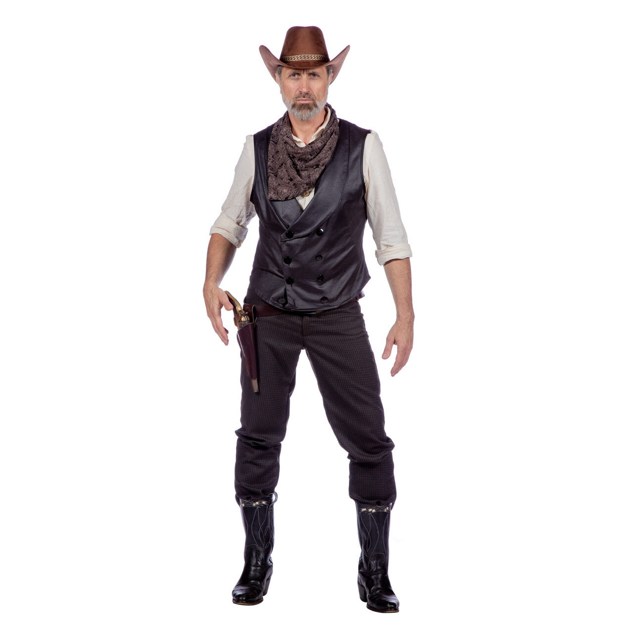 Op deze afbeelding zie je een Kostuums, van het merk Wilbers. Bad Cowboy Ronald Schietgraag Man Kostuum