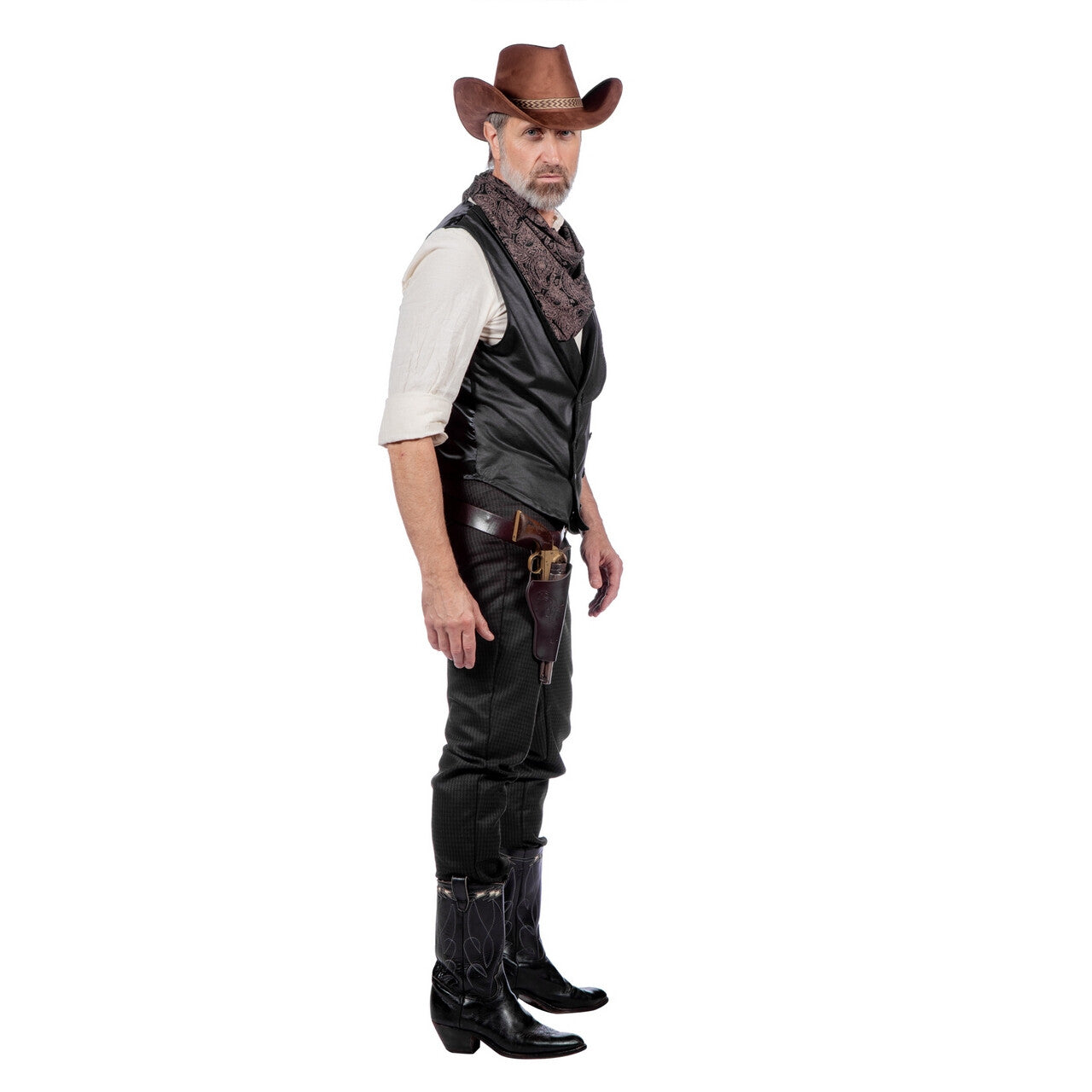 Op deze afbeelding zie je een Kostuums, van het merk Wilbers. Bad Cowboy Ronald Schietgraag Man Kostuum