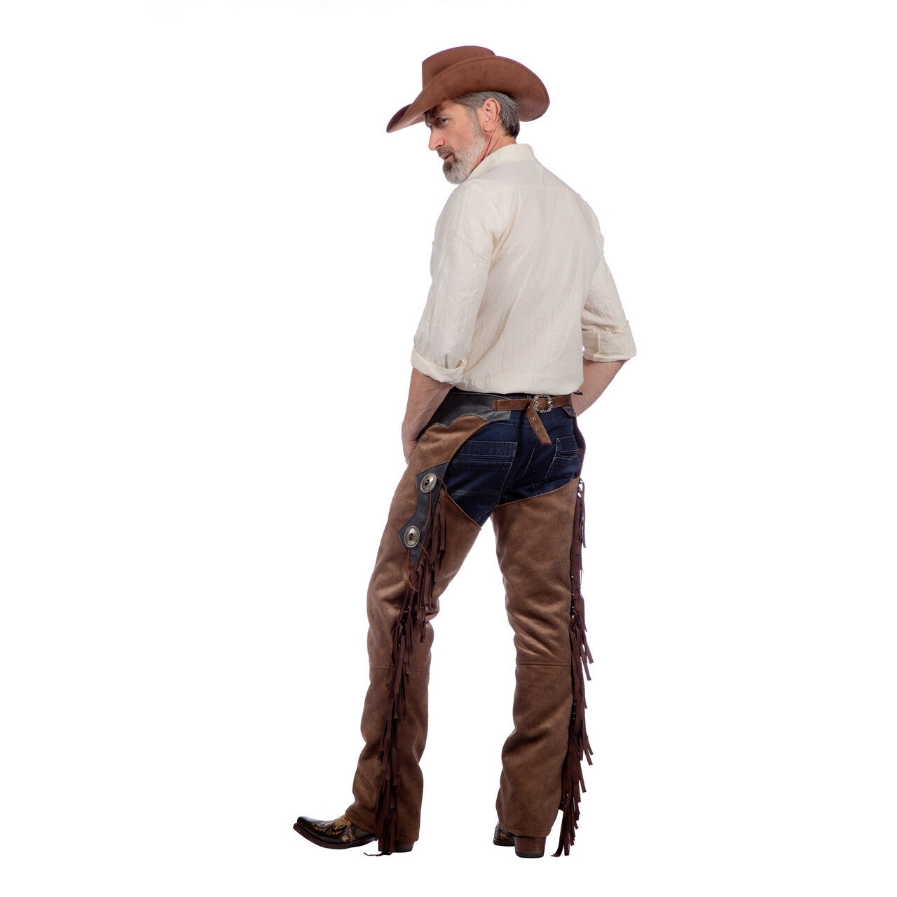 Op deze afbeelding zie je een Kostuums, van het merk Wilbers. Beige Cowboy Blouse Clay White Man
