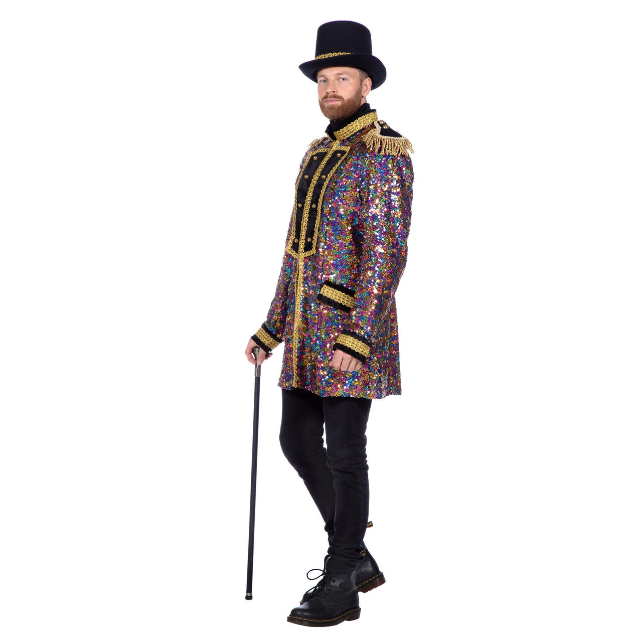 Op deze afbeelding zie je een Kostuums, van het merk Wilbers. Luxe Paillettenjas Mr Luminee Man