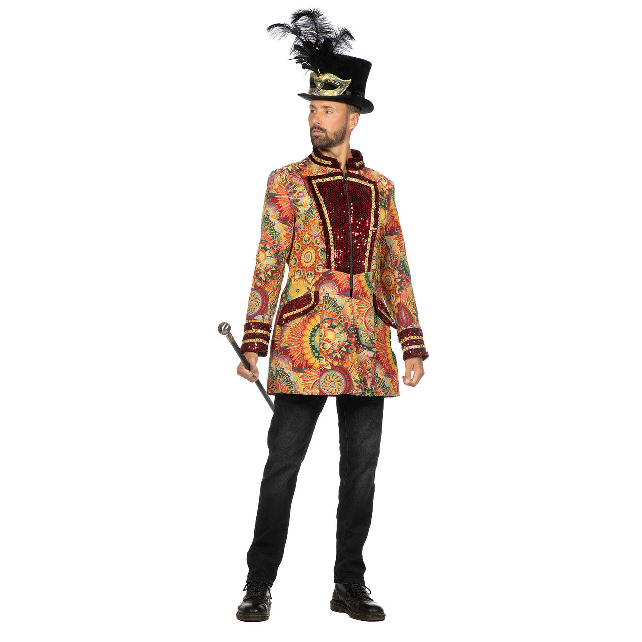 Op deze afbeelding zie je een Kostuums, van het merk Wilbers. Luxe Carnaval Mr Bright Paillettenjas Man