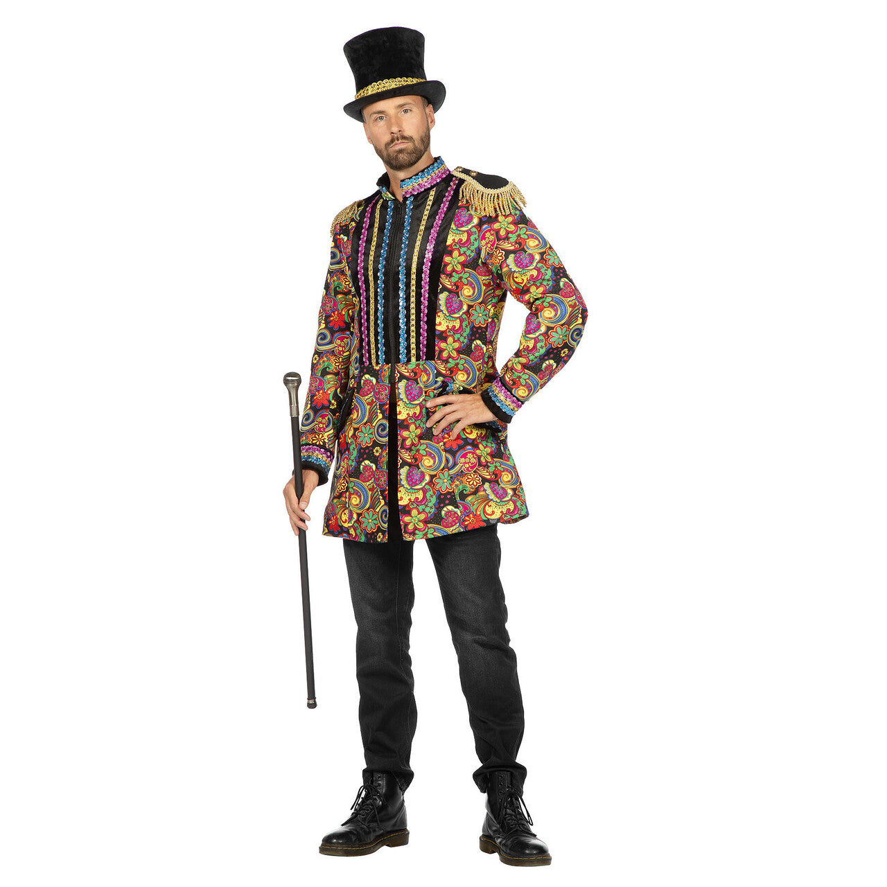 Op deze afbeelding zie je een Kostuums, van het merk Wilbers. Luxe Jas Flower Circus Man