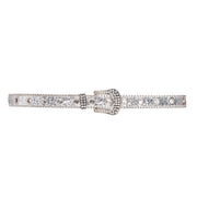 Op deze afbeelding zie je een Accessoires, van het merk Wilbers. Glitter Riem Met Steentjes Zilver