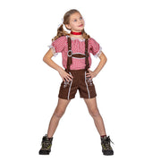 Op deze afbeelding zie je een Kostuums, van het merk Wilbers. Bruine Lederhosen Guusje Kind Kind