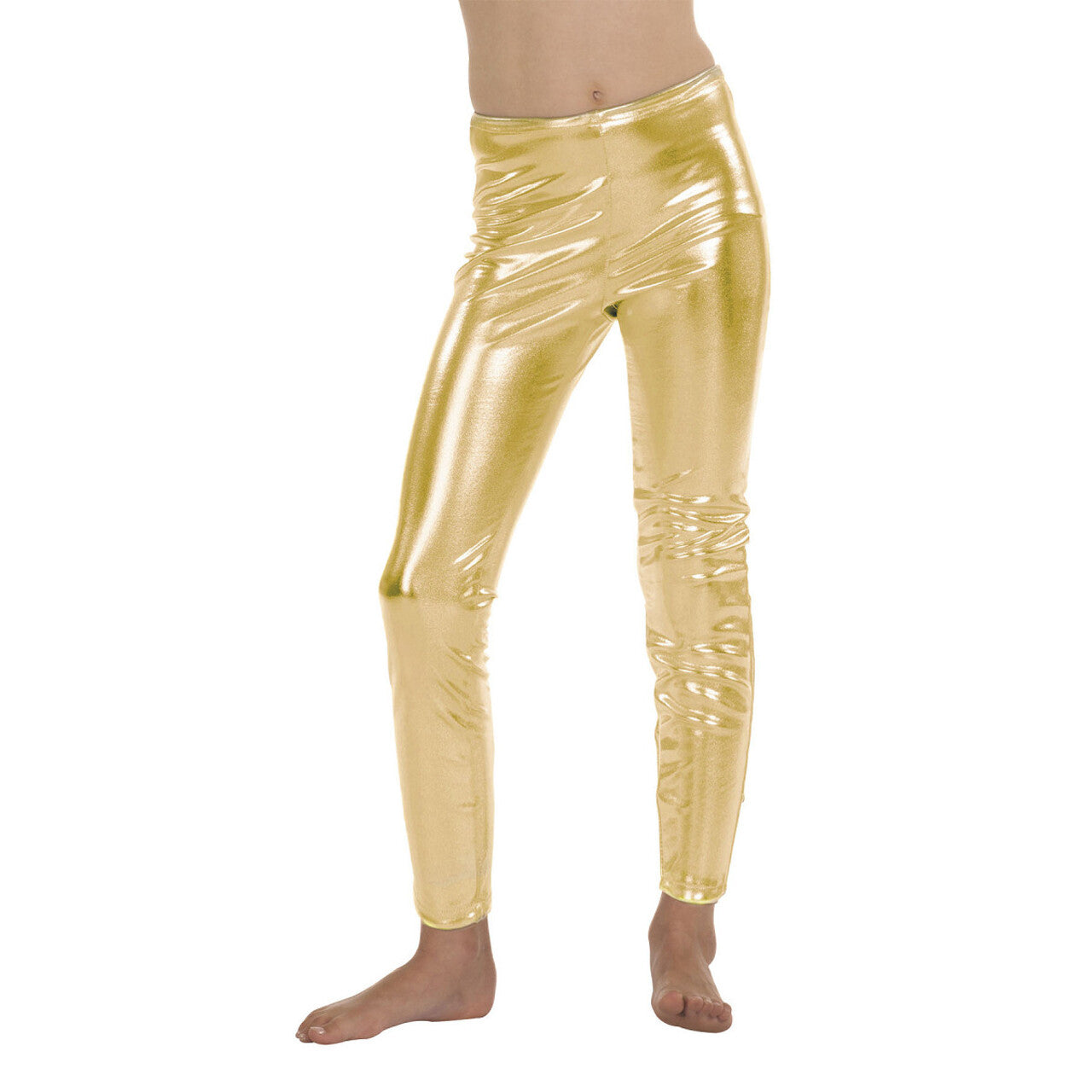 Op deze afbeelding zie je een Kostuums, van het merk Wilbers. Legging Metallic Gold Meisje