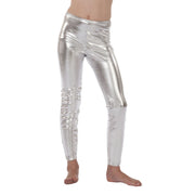 Op deze afbeelding zie je een Kostuums, van het merk Wilbers. Legging Metallic Zilver Meisje