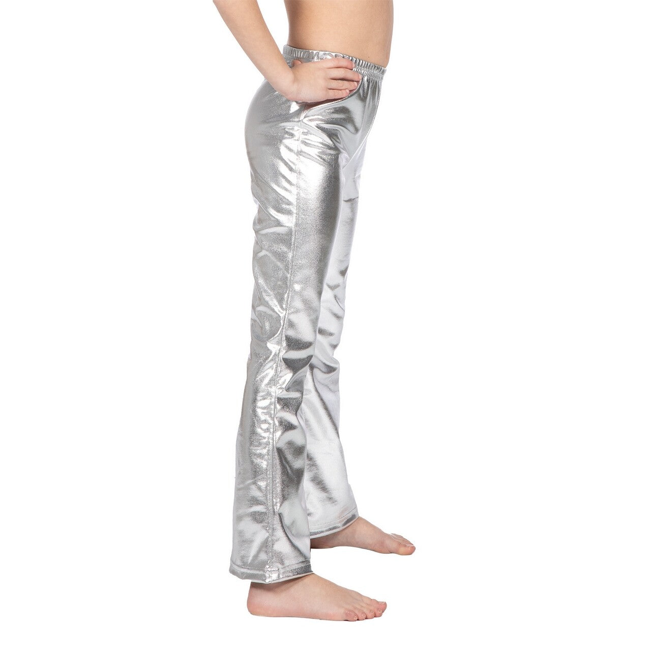 Op deze afbeelding zie je een Kostuums, van het merk Wilbers. Flared Broek Metallic Zilver Meisje