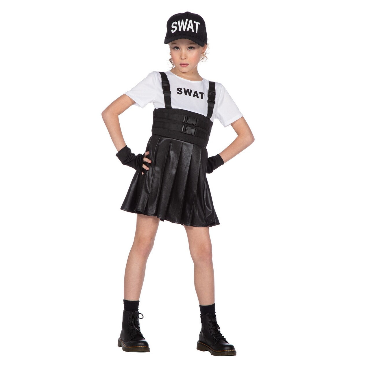 Op deze afbeelding zie je een Kostuums, van het merk Wilbers. Swat Star Meisje Kostuum