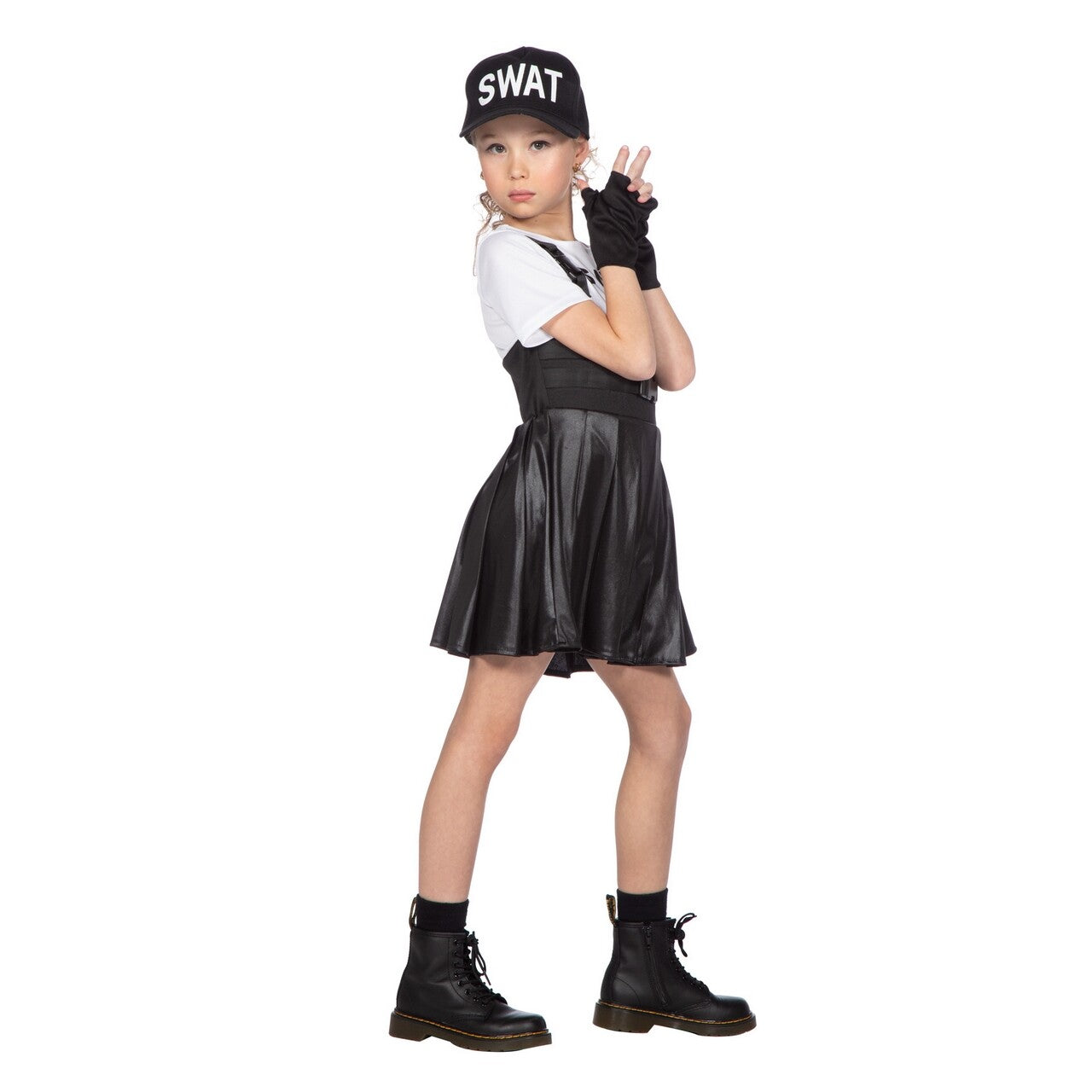Op deze afbeelding zie je een Kostuums, van het merk Wilbers. Swat Star Meisje Kostuum