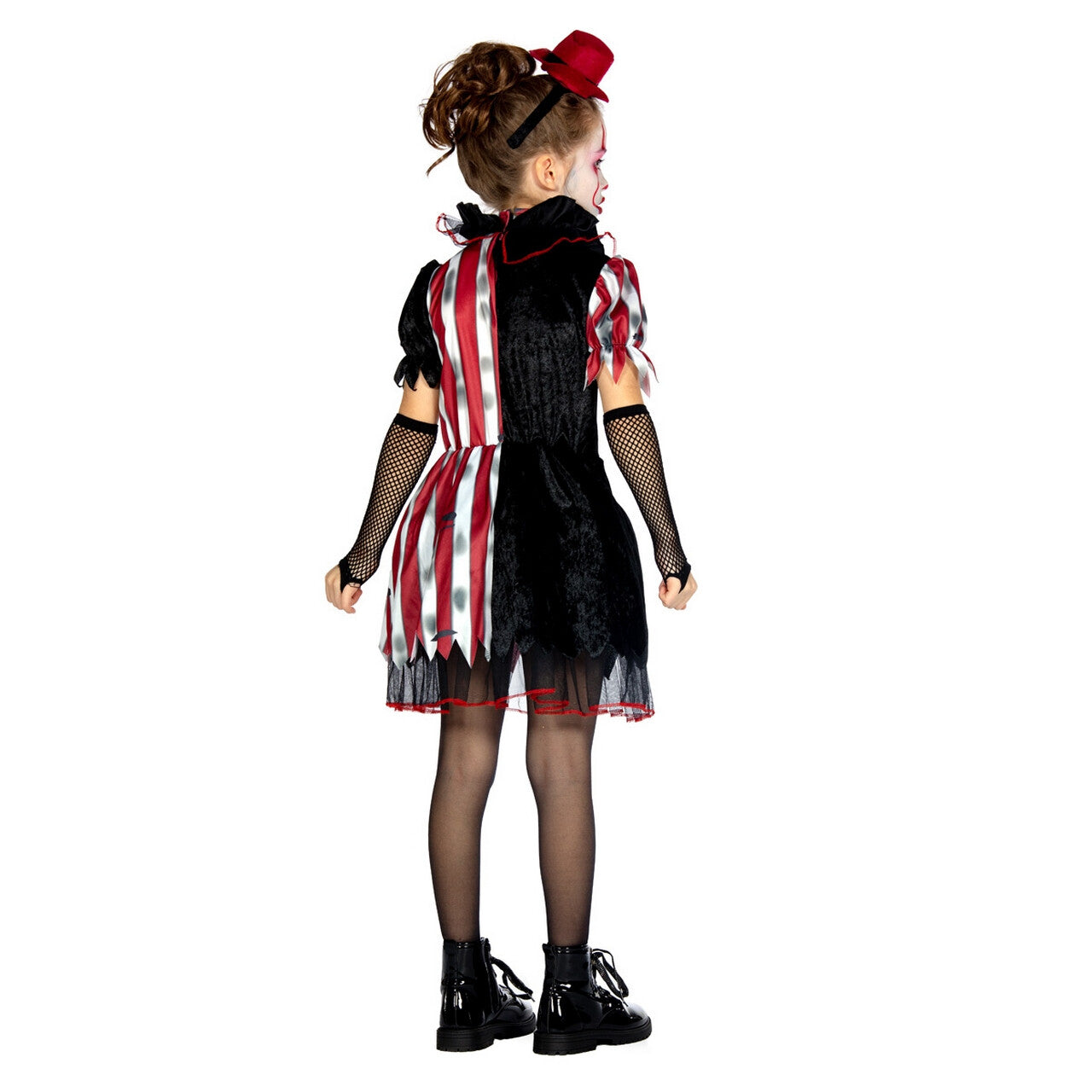 Op deze afbeelding zie je een Kostuums, van het merk Wilbers. Ondeugende Scary Scarlet Clown Meisje Kostuum