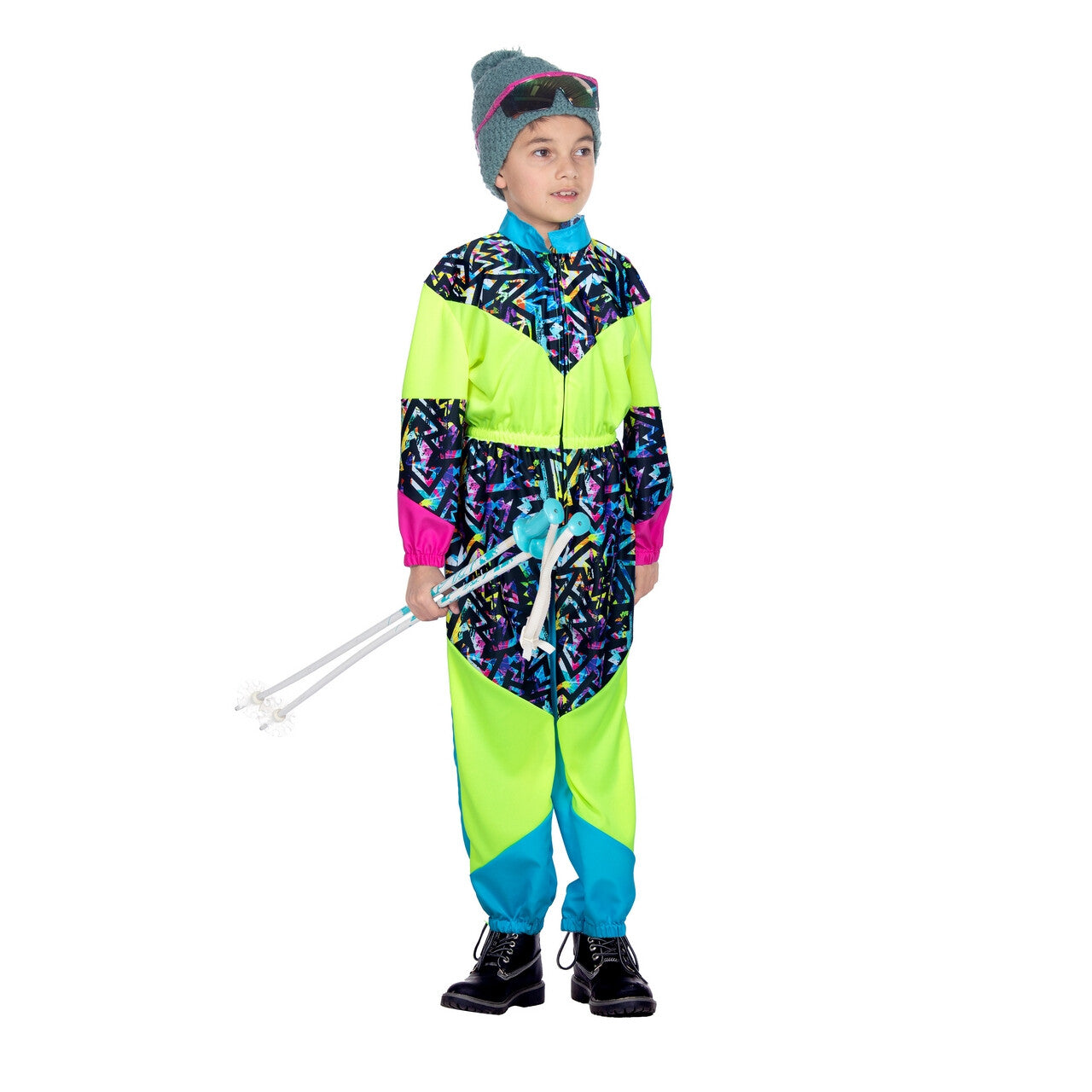 Op deze afbeelding zie je een Kostuums, van het merk Wilbers. Retro Jaren 80 Ski Talent Kind Kostuum