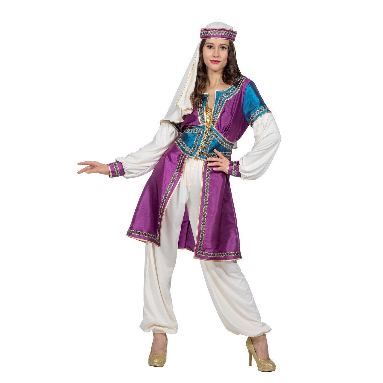 Op deze afbeelding zie je een Kostuums, van het merk Wilbers. Arabian Shiny Nights Vrouw Kostuum