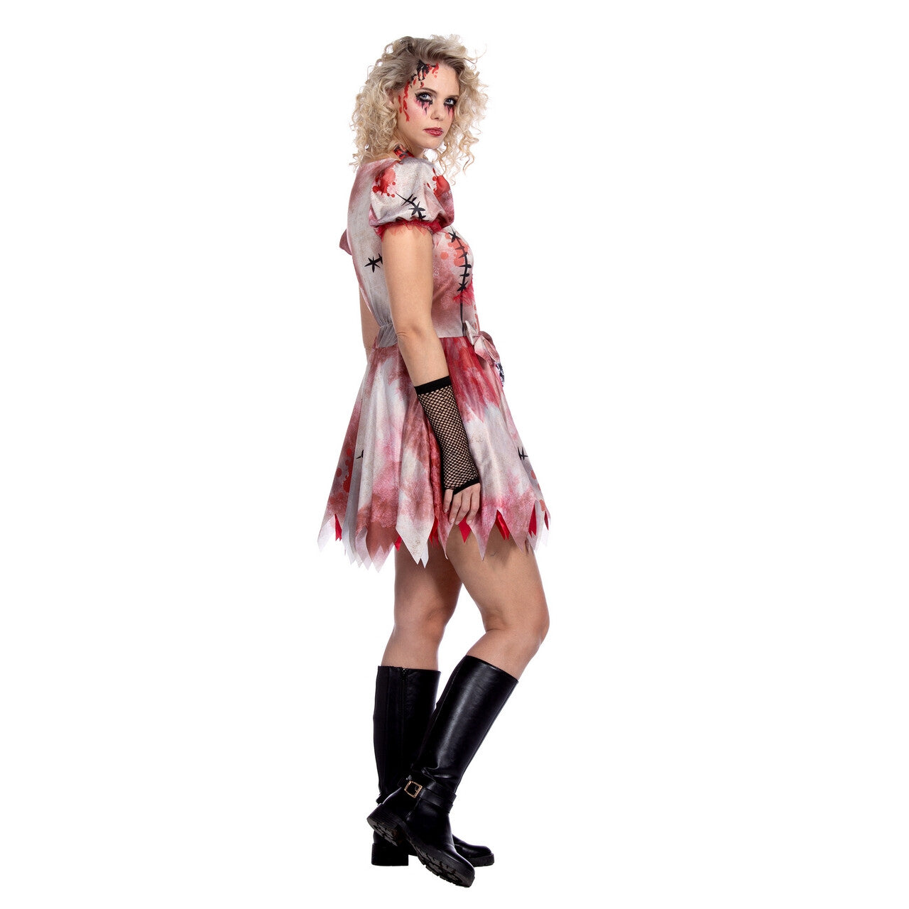 Op deze afbeelding zie je een Kostuums, van het merk Wilbers. Bloody Mess Zombie Vrouw Kostuum