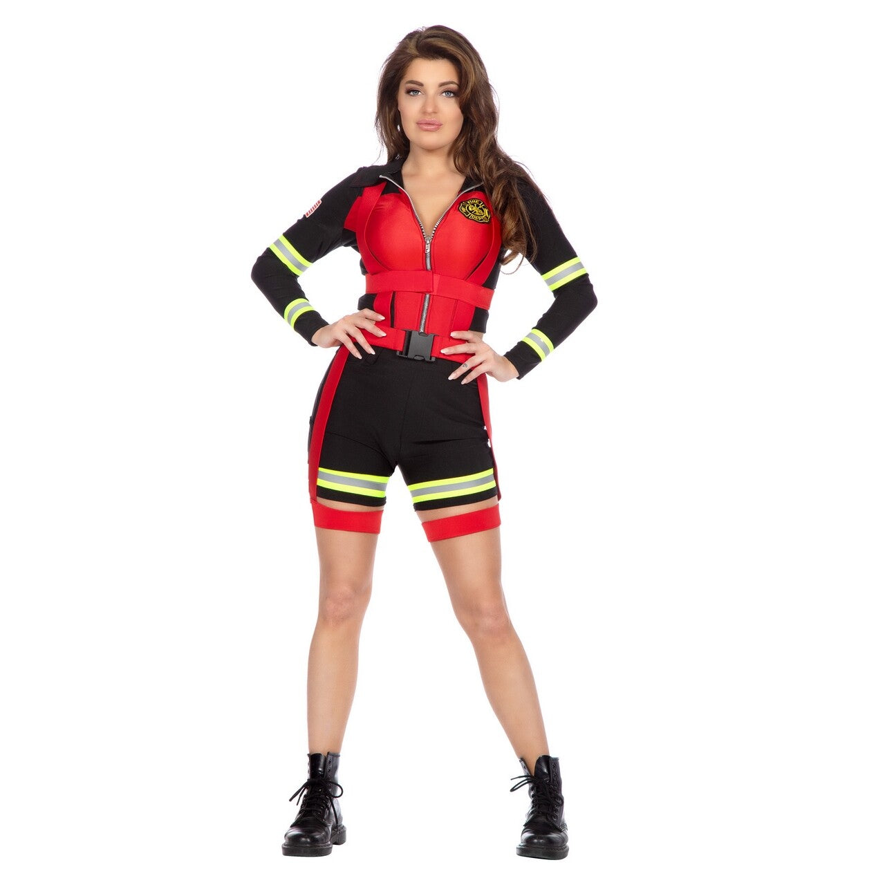 Op deze afbeelding zie je een Kostuums, van het merk Wilbers. De Vonk Slaat Over Sexy Brandweer Vrouw Kostuum