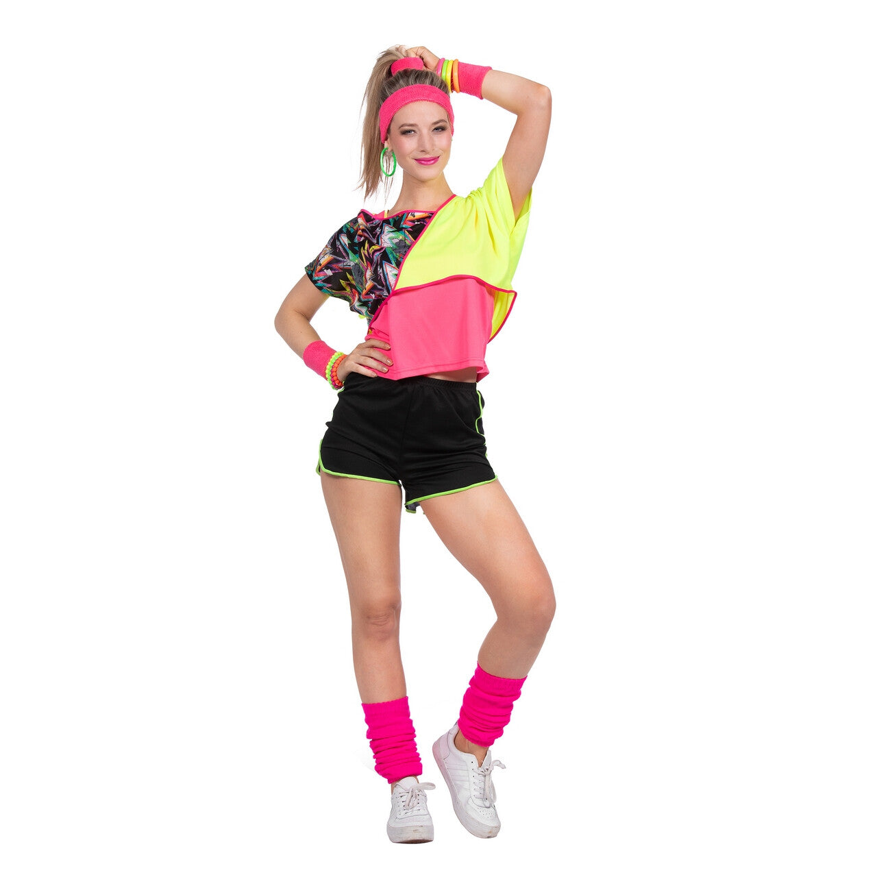 Op deze afbeelding zie je een Kostuums, van het merk Wilbers. Jaren 80 Fun Fit Fenna Vrouw Kostuum