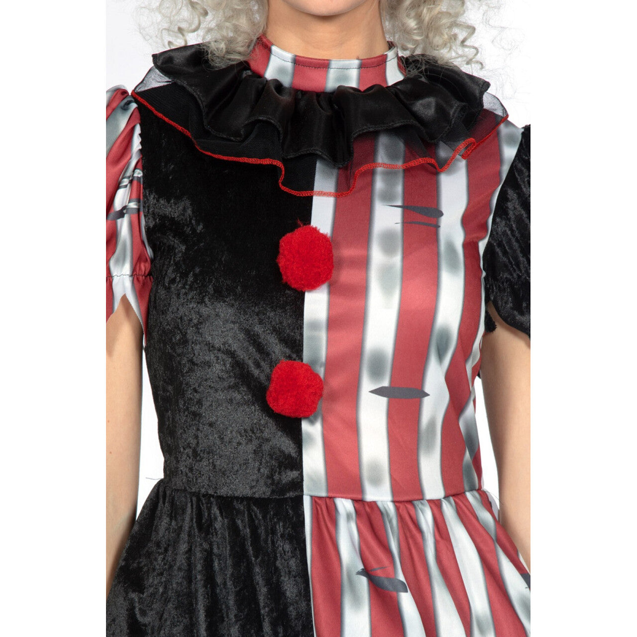 Op deze afbeelding zie je een Kostuums, van het merk Wilbers. Inge Enge Clown Vrouw Kostuum