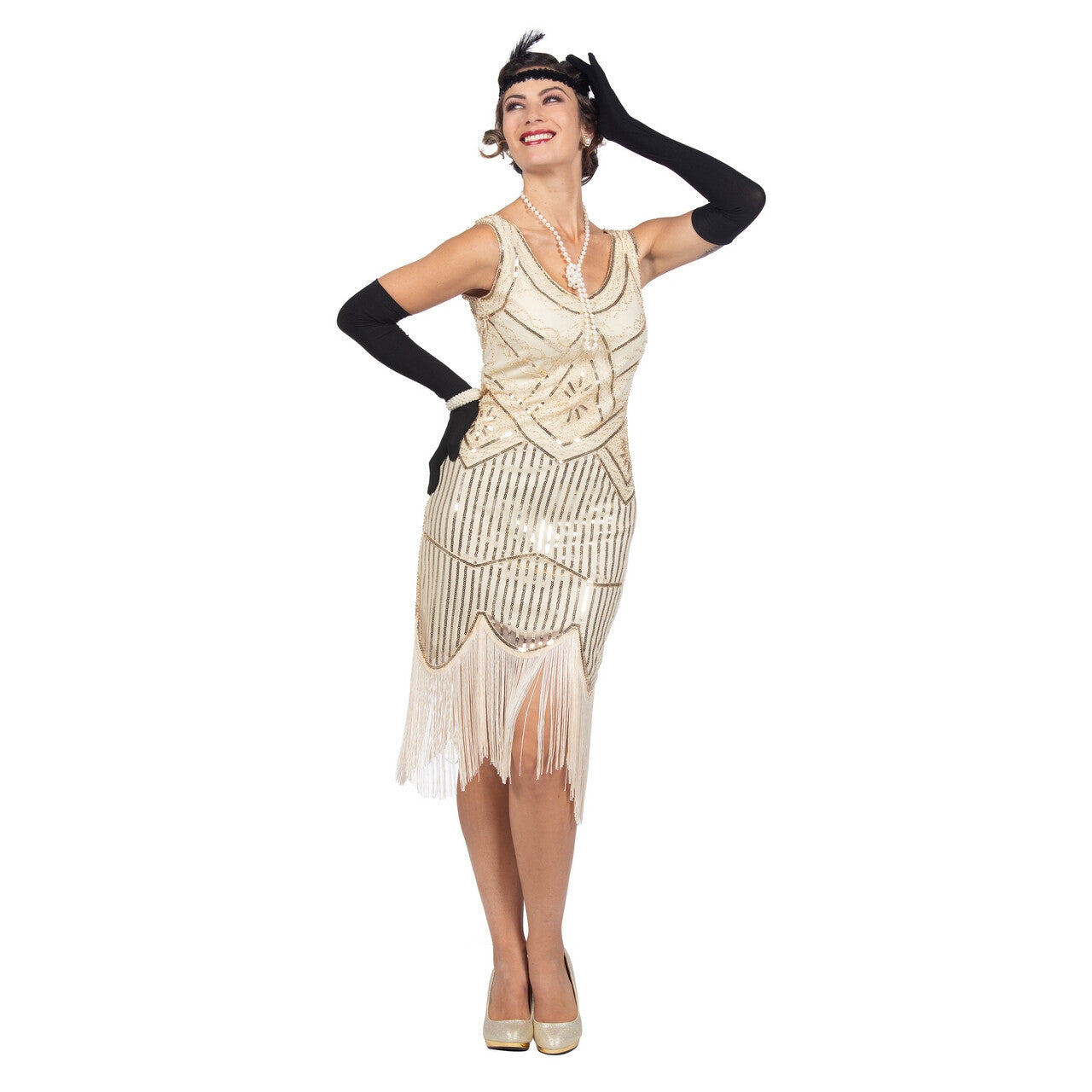 Op deze afbeelding zie je een Kostuums, van het merk Wilbers. Roaring Twenties Charleston Diva Diana Vrouw Kostuum