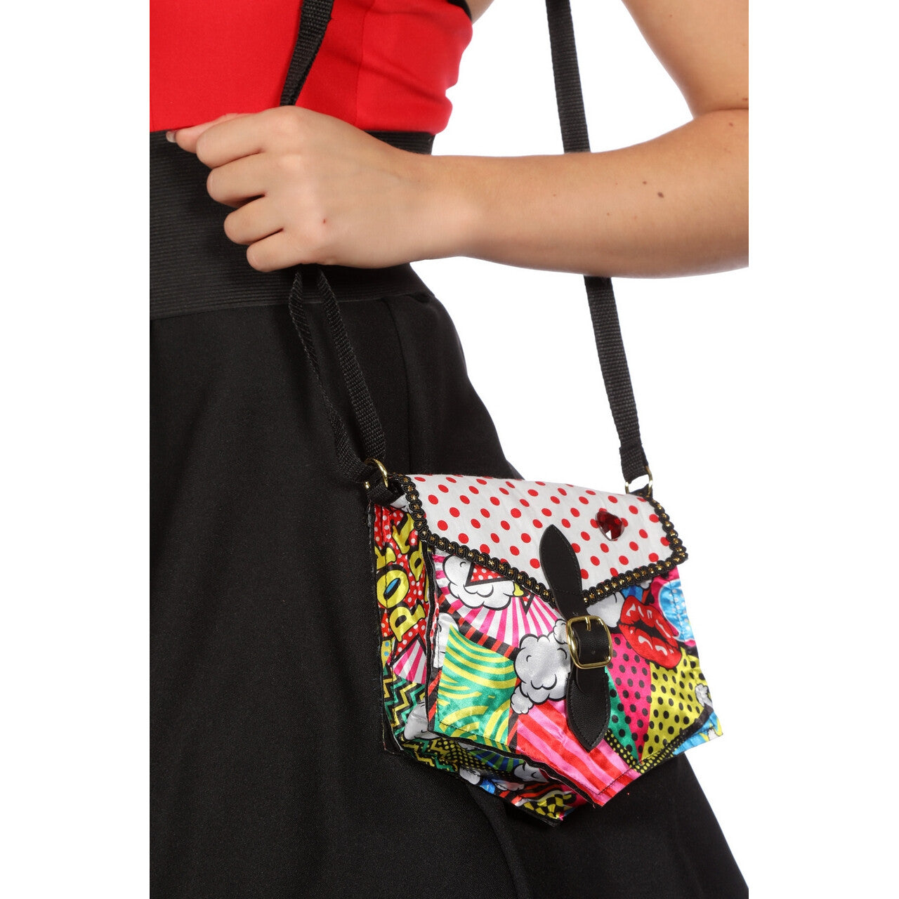 Op deze afbeelding zie je een Accessoires, van het merk Wilbers. Tas Funky Pop-Art Met Gesp