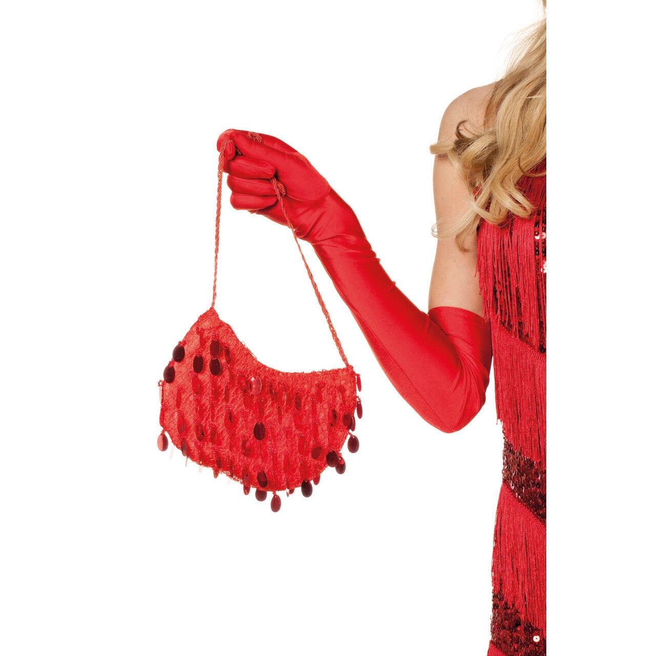 Op deze afbeelding zie je een Accessoires, van het merk Wilbers. Handtas Pailletten Rood Elegance
