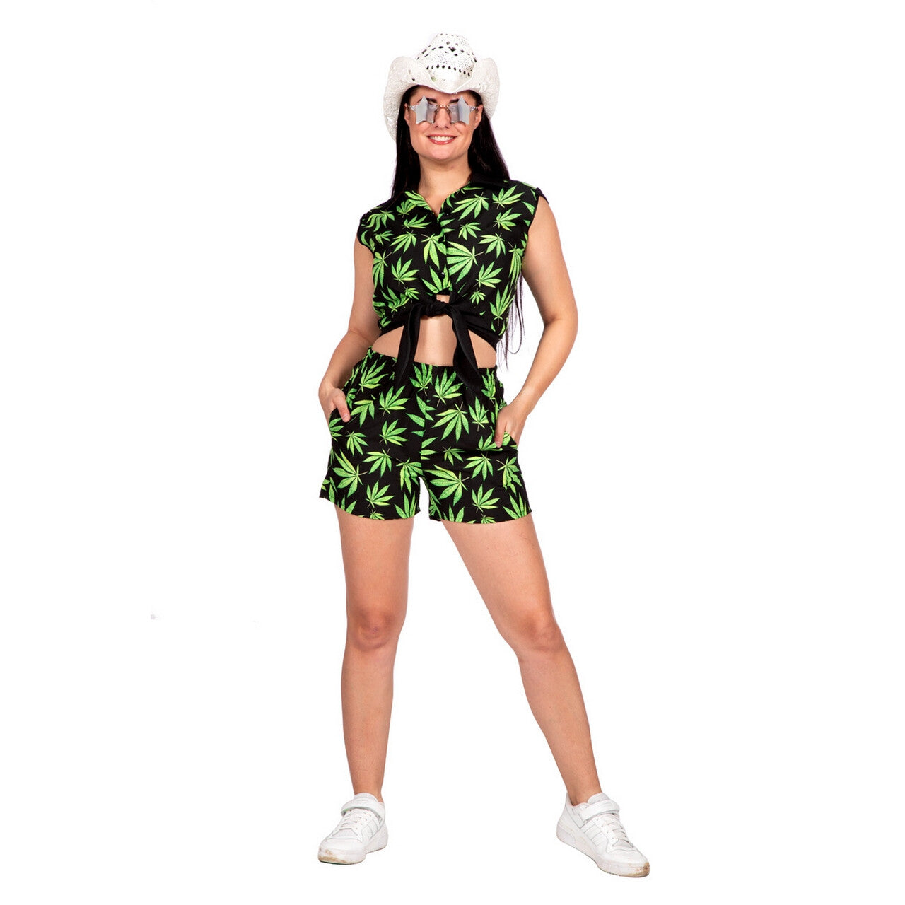 Op deze afbeelding zie je een Kostuums, van het merk Wilbers. Reggae Zomer Festival Mari Wana Vrouw Kostuum