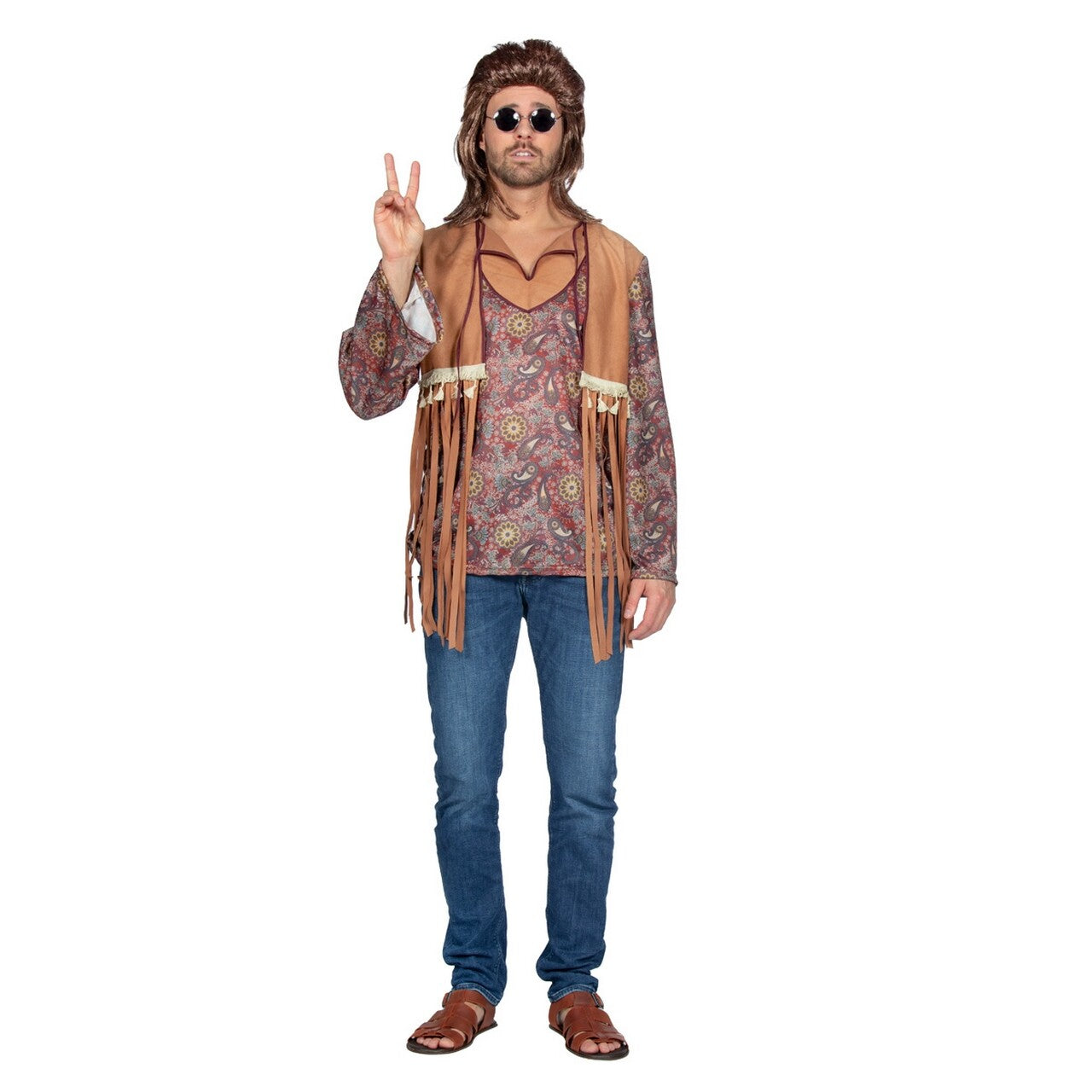 Op deze afbeelding zie je een Kostuums, van het merk Wilbers. Hippe Hippie Festival Woody Man