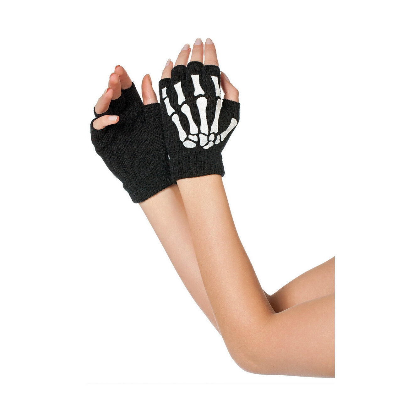 Op deze afbeelding zie je een Accessoires, van het merk Wilbers. Vingerloze Handschoenen Skelet Bones
