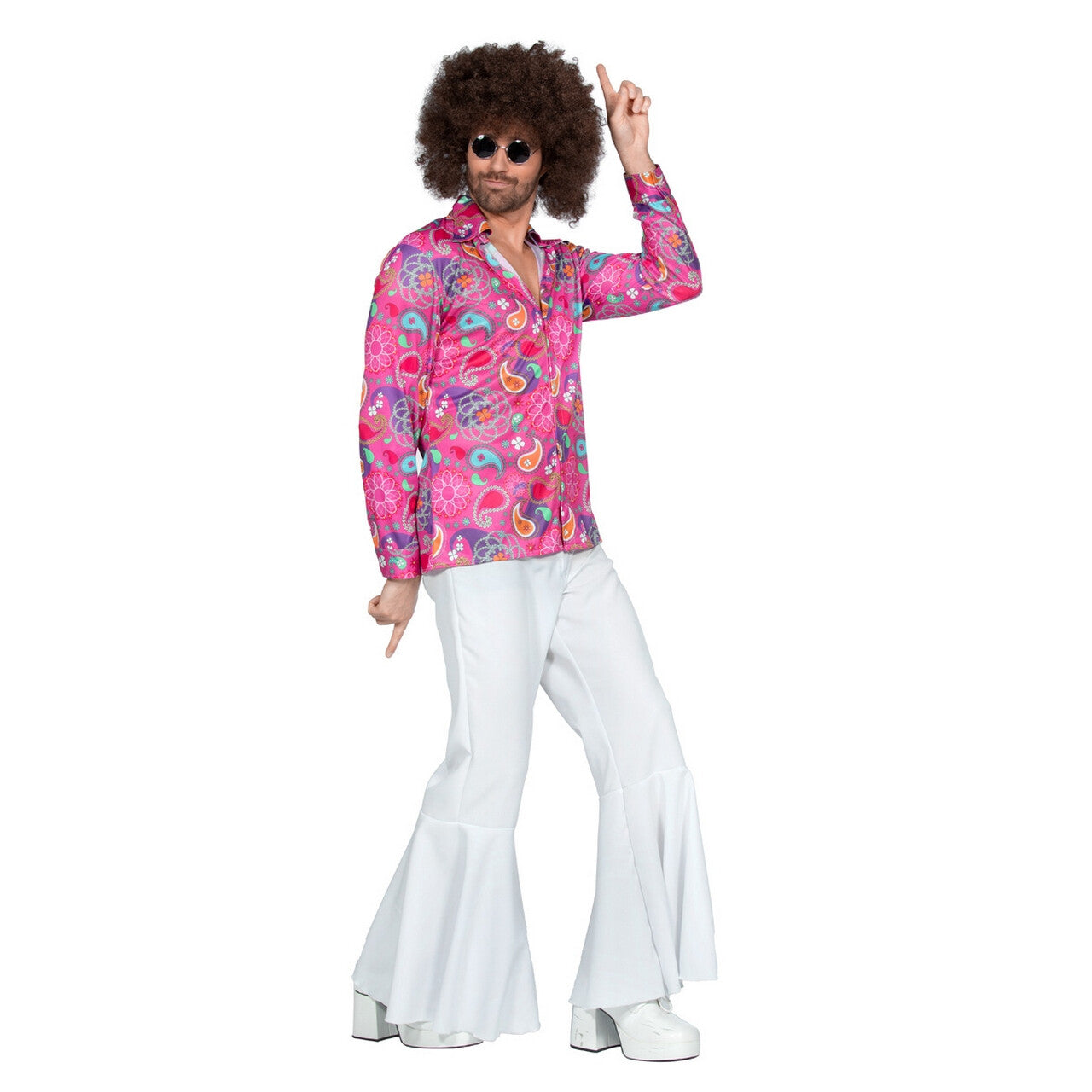 Op deze afbeelding zie je een Kostuums, van het merk Wilbers. Hippie Roze Blouse Pim Man