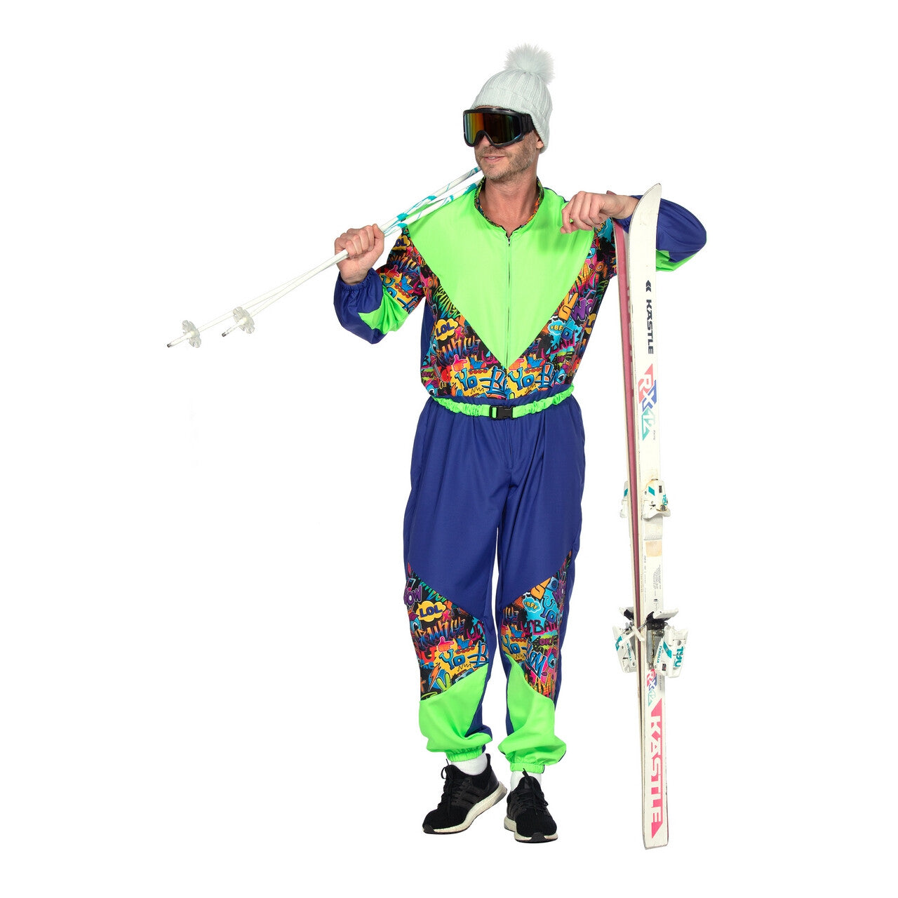 Op deze afbeelding zie je een Kostuums, van het merk Wilbers. Super Retro Urban Skipak Jaren 80 Man Kostuum
