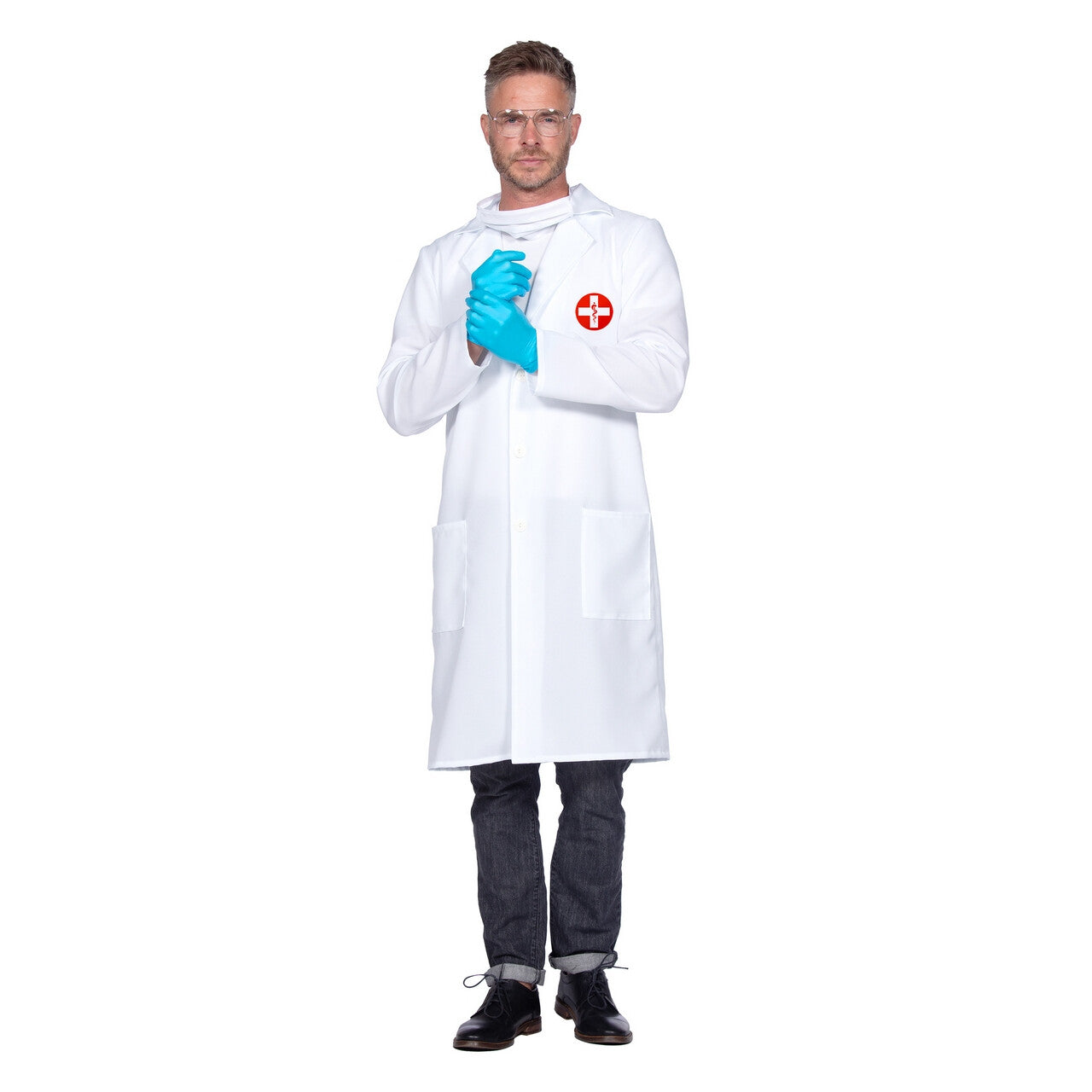 Op deze afbeelding zie je een Kostuums, van het merk Wilbers. Dokter Helpgraag Man Kostuum