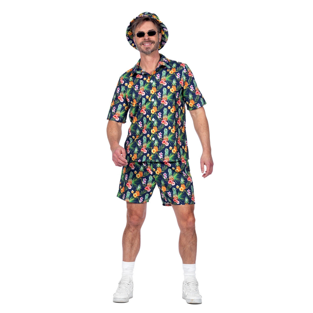 Op deze afbeelding zie je een Kostuums, van het merk Wilbers. Tropisch Festival Hawaii Anananananas Man Kostuum