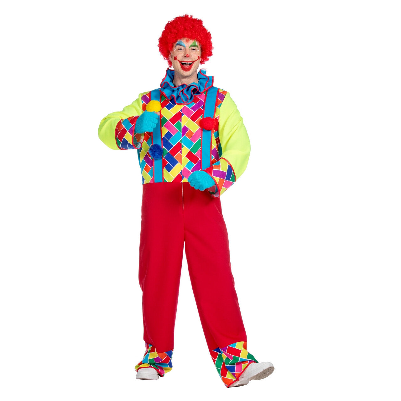 Op deze afbeelding zie je een Kostuums, van het merk Wilbers. De Lachende Clown Lachman Kostuum
