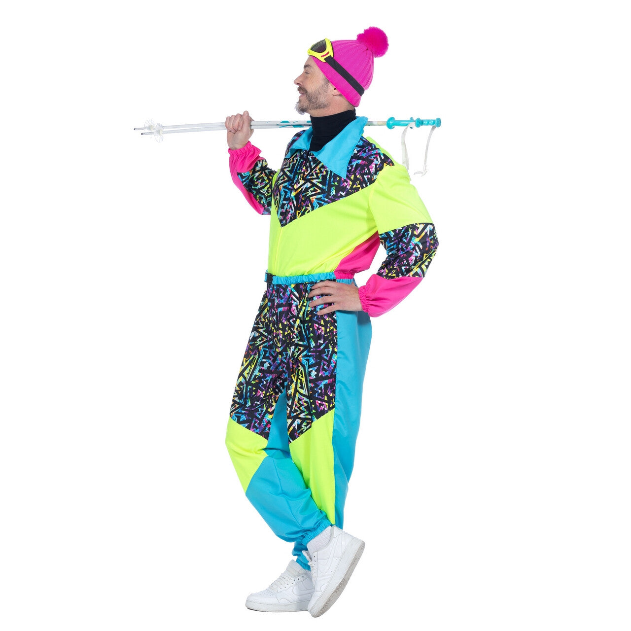 Op deze afbeelding zie je een Kostuums, van het merk Wilbers. Super 80s Retro Skipak Koele Dude Man Kostuum