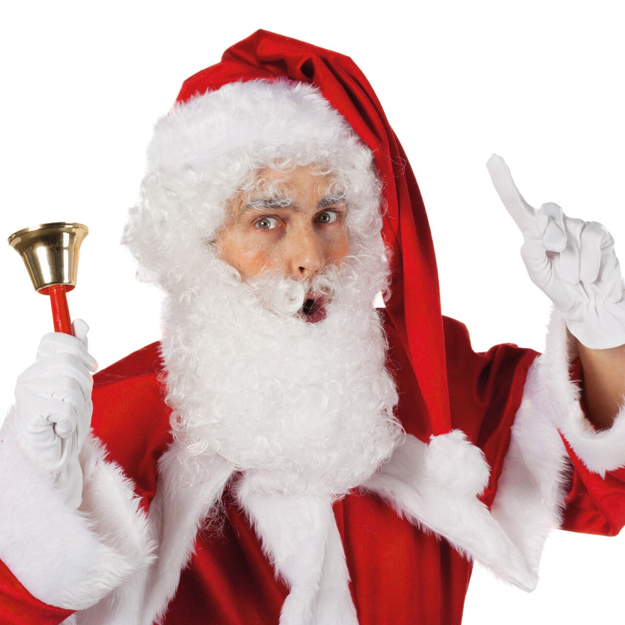 Op deze afbeelding zie je een Accessoires, van het merk Wilbers. Kerstbaard En Pruik Wit
