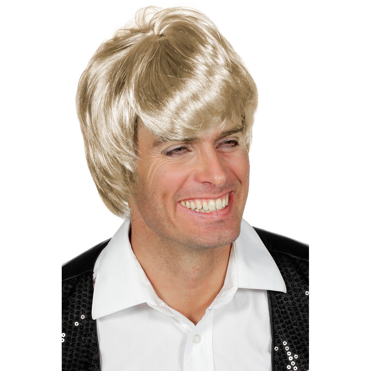 Op deze afbeelding zie je een Accessoires, van het merk Wilbers. Herenpruik Blonde Beach Boy