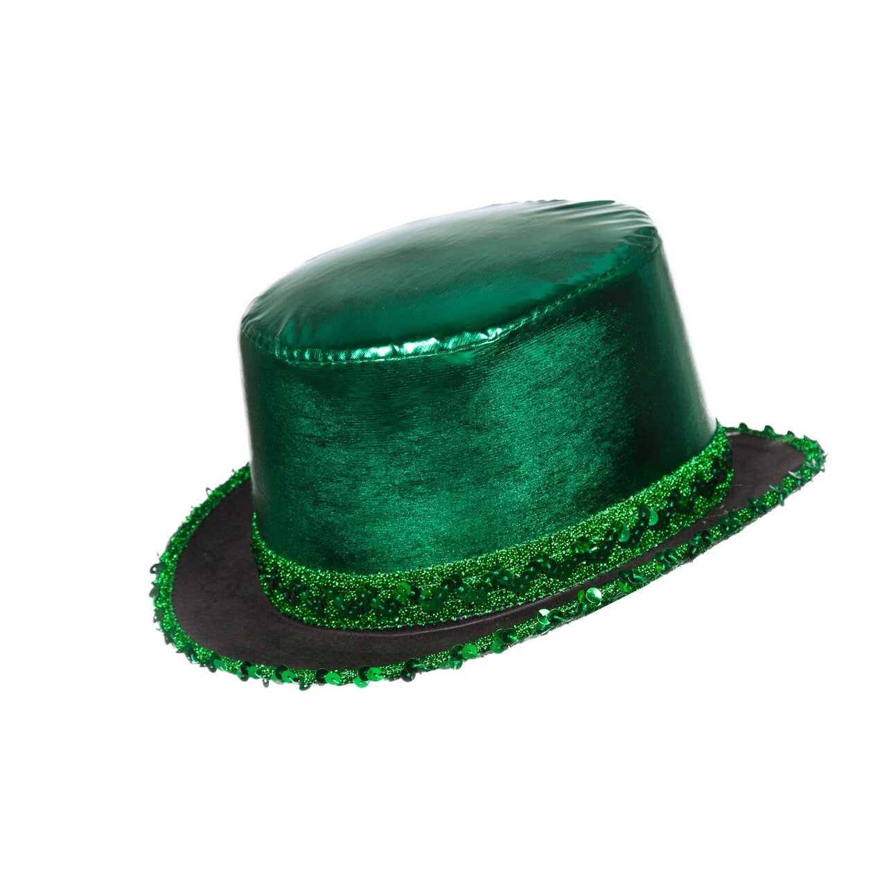 Op deze afbeelding zie je een Accessoires, van het merk Wilbers. Hoge Hoed Groen Voor Geluk Met Paillettenband