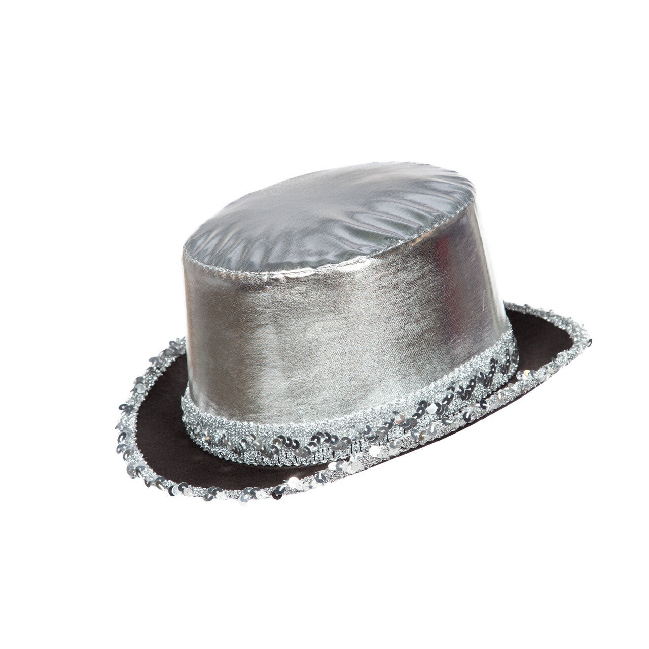 Op deze afbeelding zie je een Accessoires, van het merk Wilbers. Hoge Hoed Silver Shine Met Paillettenband