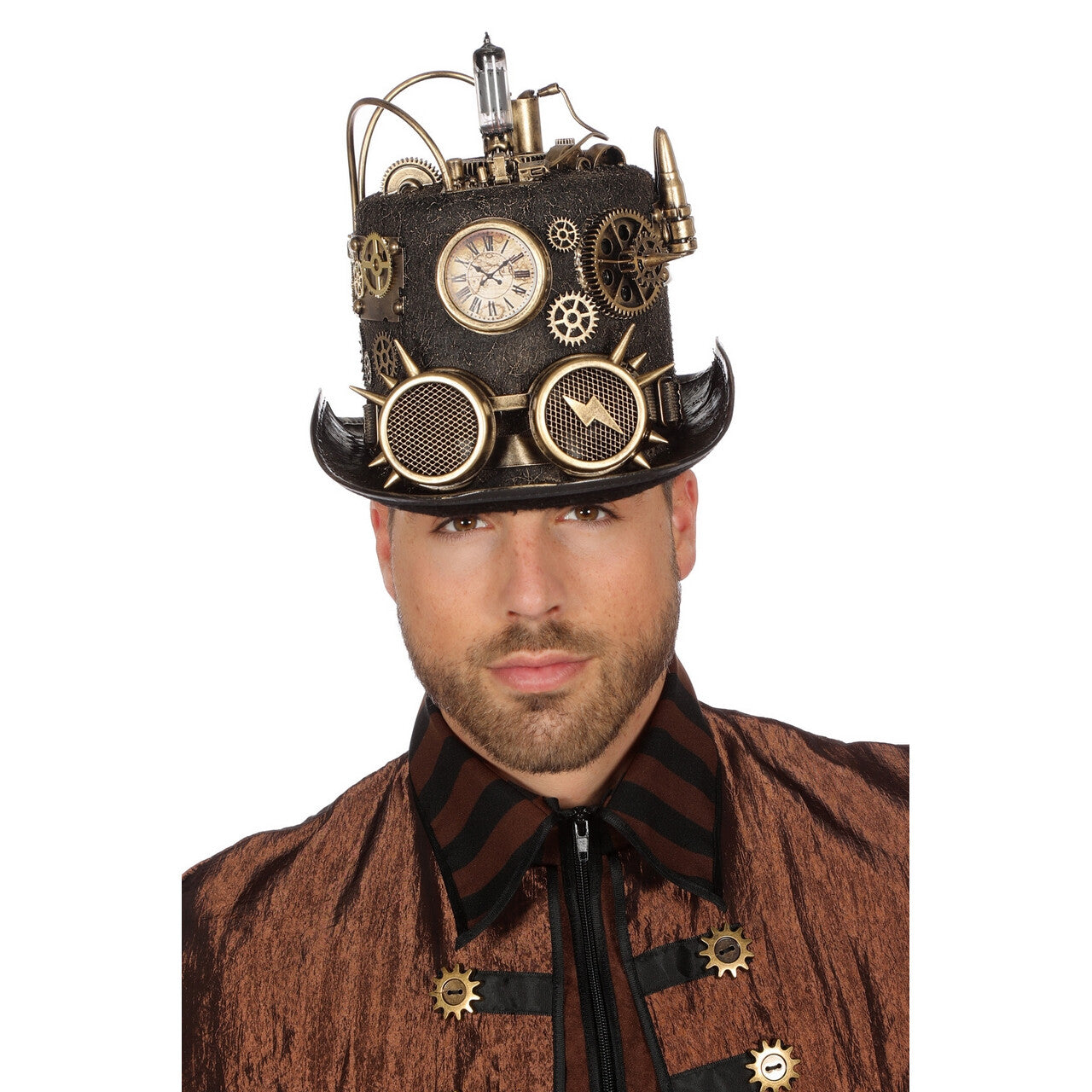 Op deze afbeelding zie je een Accessoires, van het merk Wilbers. Hoed Steampunk Met Lamp
