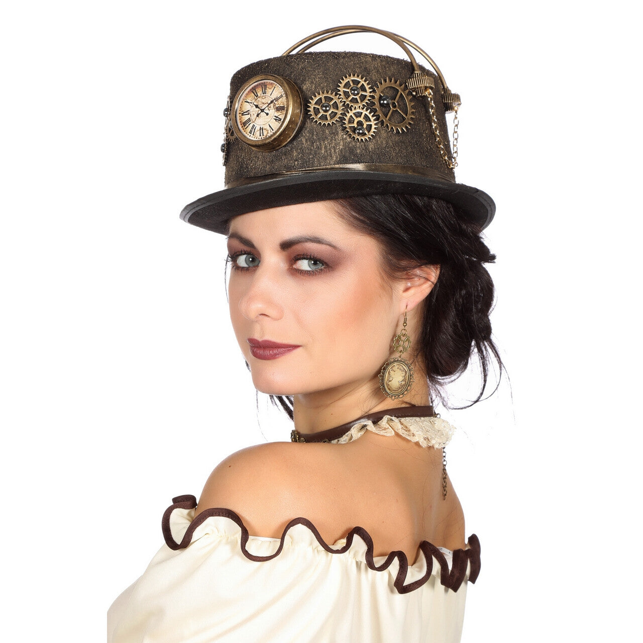 Op deze afbeelding zie je een Accessoires, van het merk Wilbers. Hoed Steampunk Back In Time