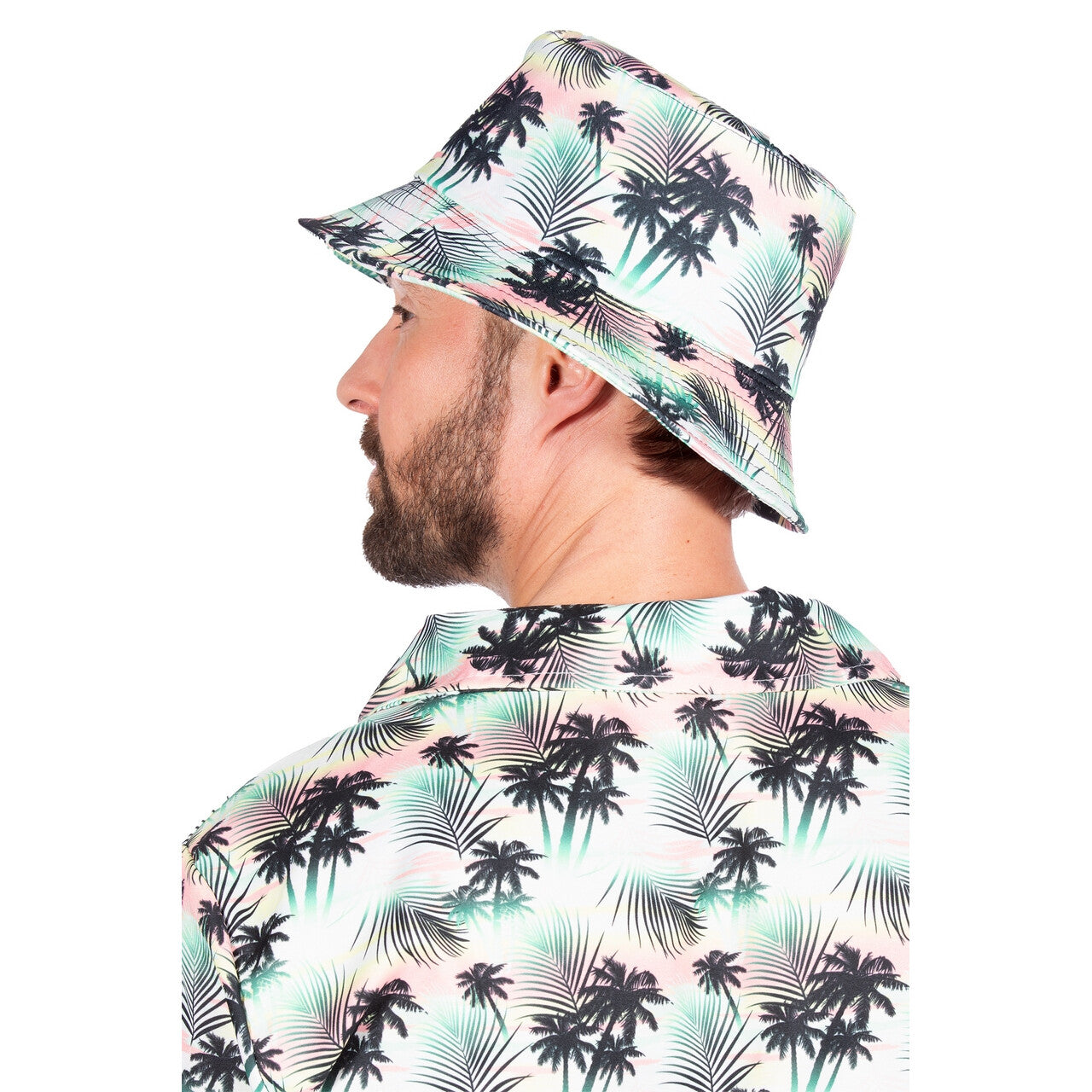 Op deze afbeelding zie je een Accessoires, van het merk Wilbers. Vissershoedje Hawaii Palmboom