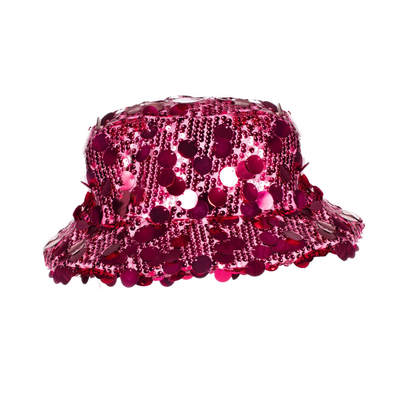 Op deze afbeelding zie je een Accessoires, van het merk Wilbers. Bucket Hoed Roze Met Pailletten