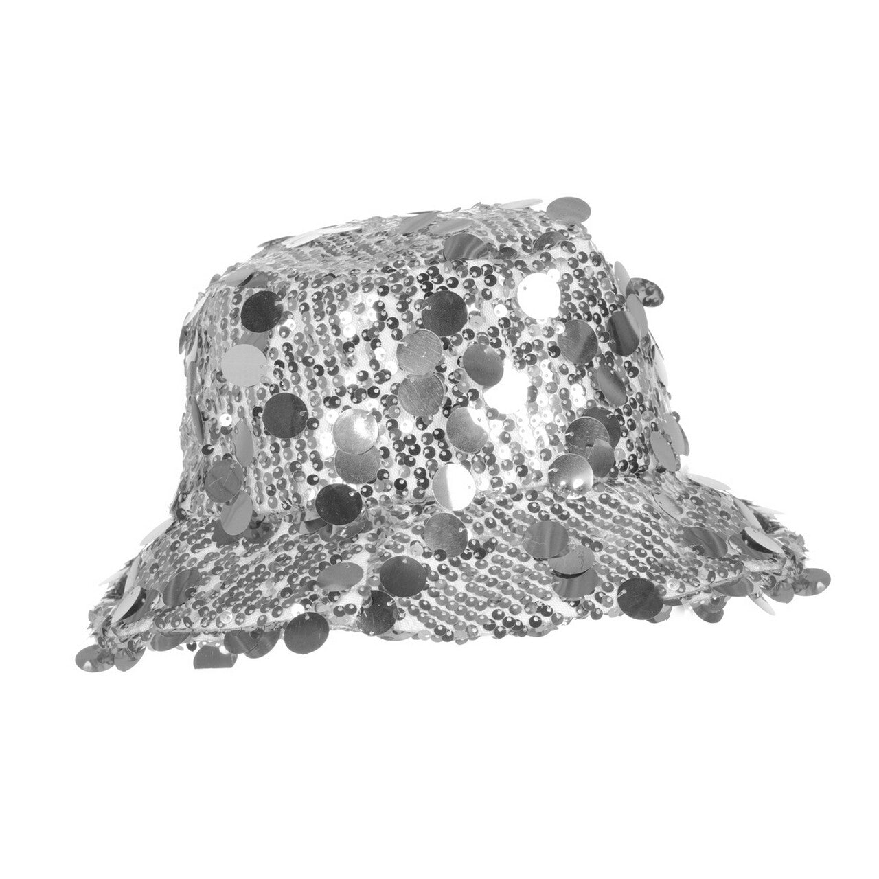 Op deze afbeelding zie je een Accessoires, van het merk Wilbers. Bucket Hoed Zilver Met Pailletten