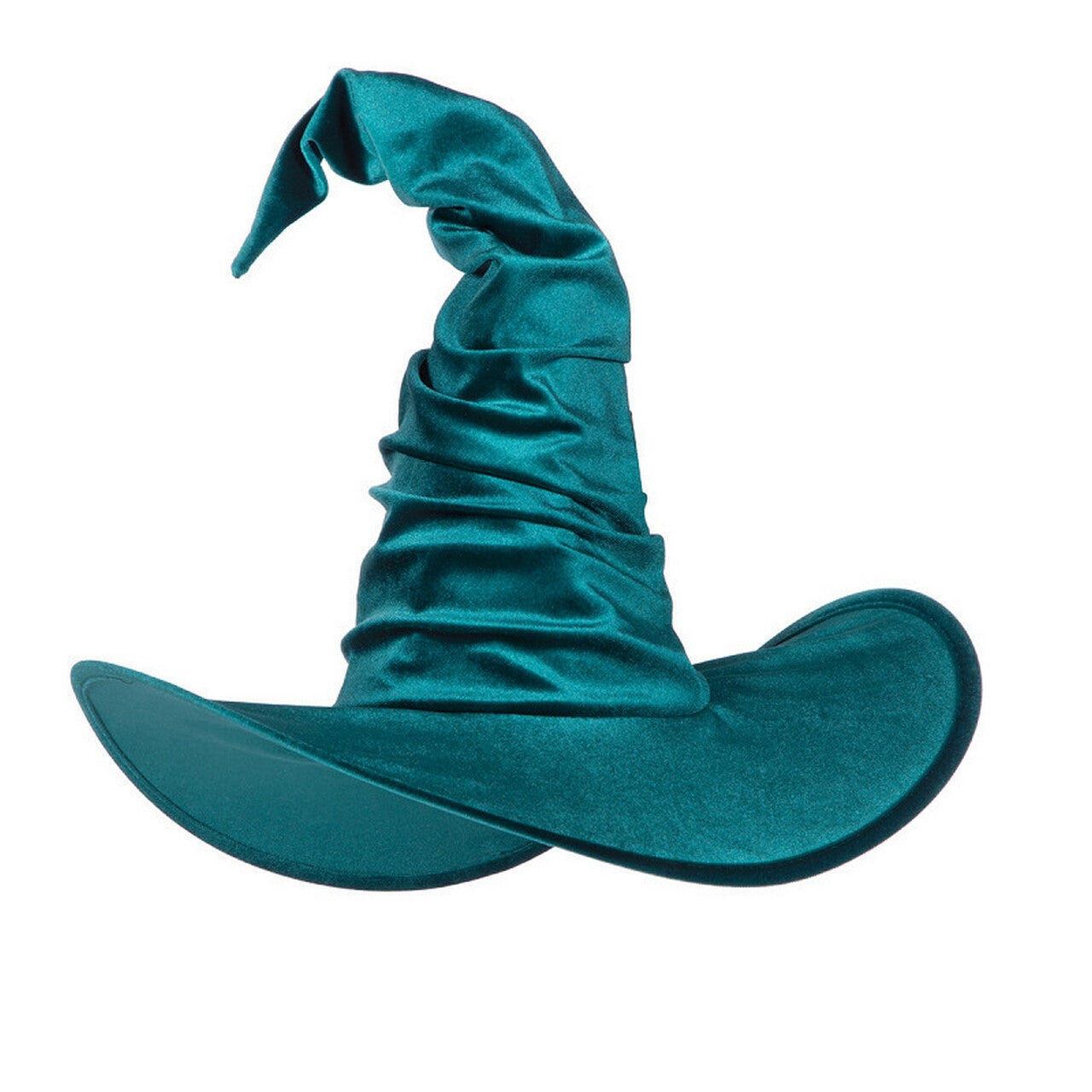 Op deze afbeelding zie je een Accessoires, van het merk Wilbers. Turquoise Fluwelen Hoed Heks