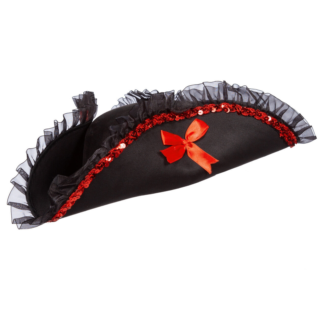 Op deze afbeelding zie je een Accessoires, van het merk Wilbers. Piratenhoed Met Tule En Pailletten