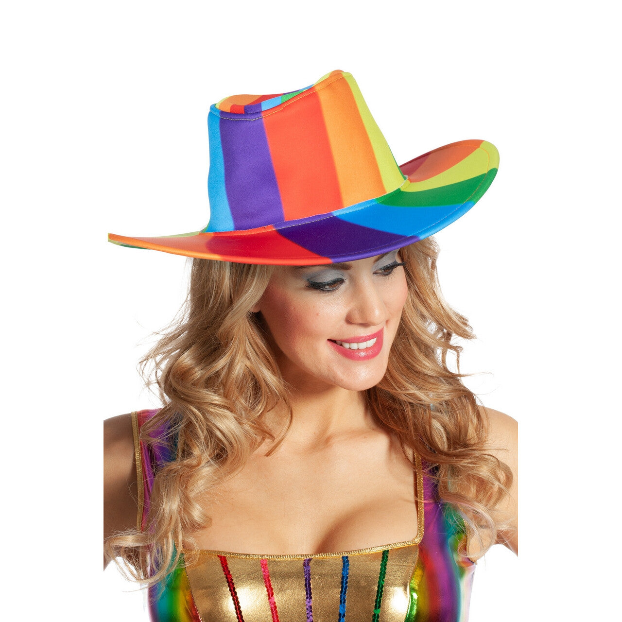 Op deze afbeelding zie je een Accessoires, van het merk Wilbers. Regenboog Festival Cowboyhoed
