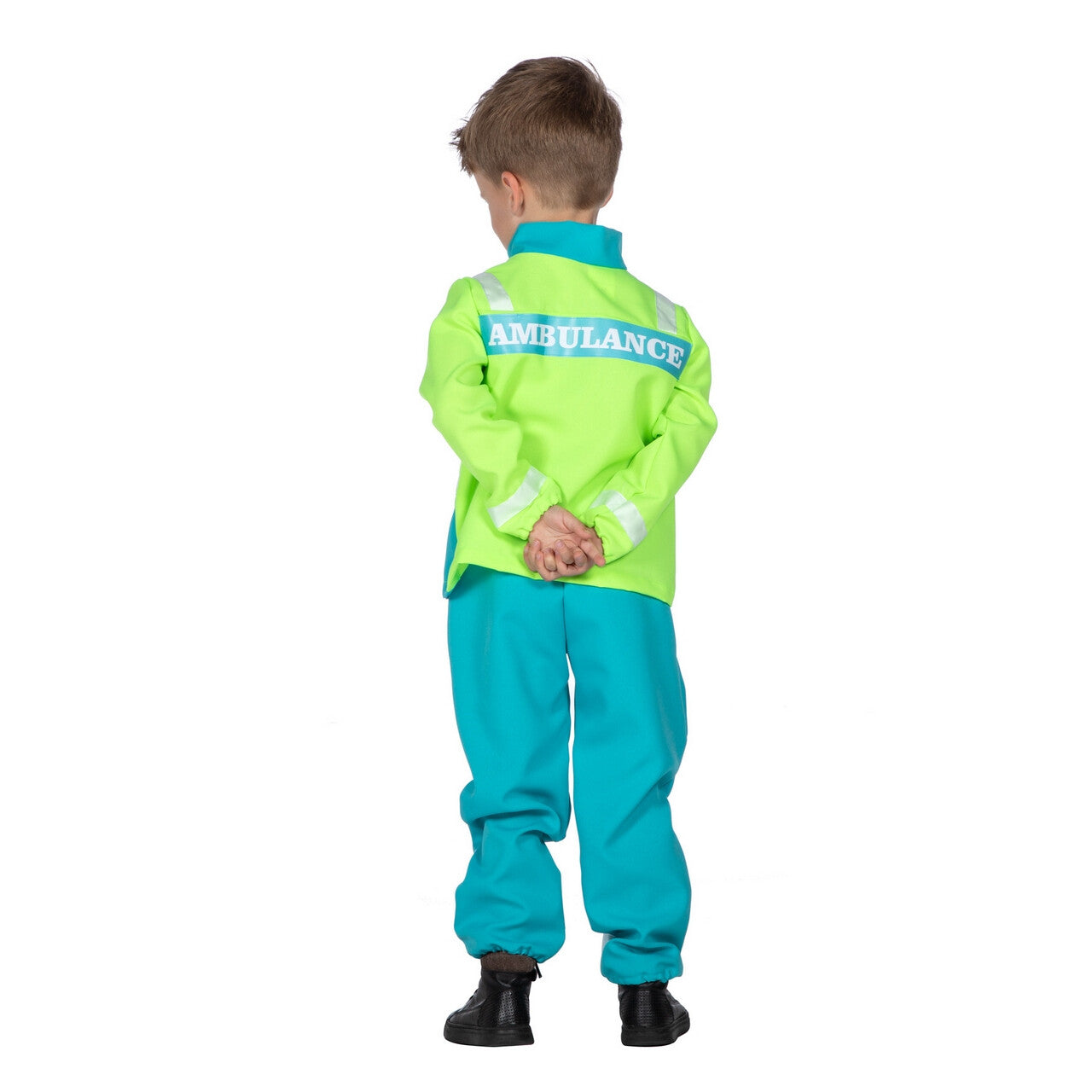 Op deze afbeelding zie je een Kostuums, van het merk Wilbers. Hulp Is Onderweg Ambulance Medewerker Jongen Kostuum